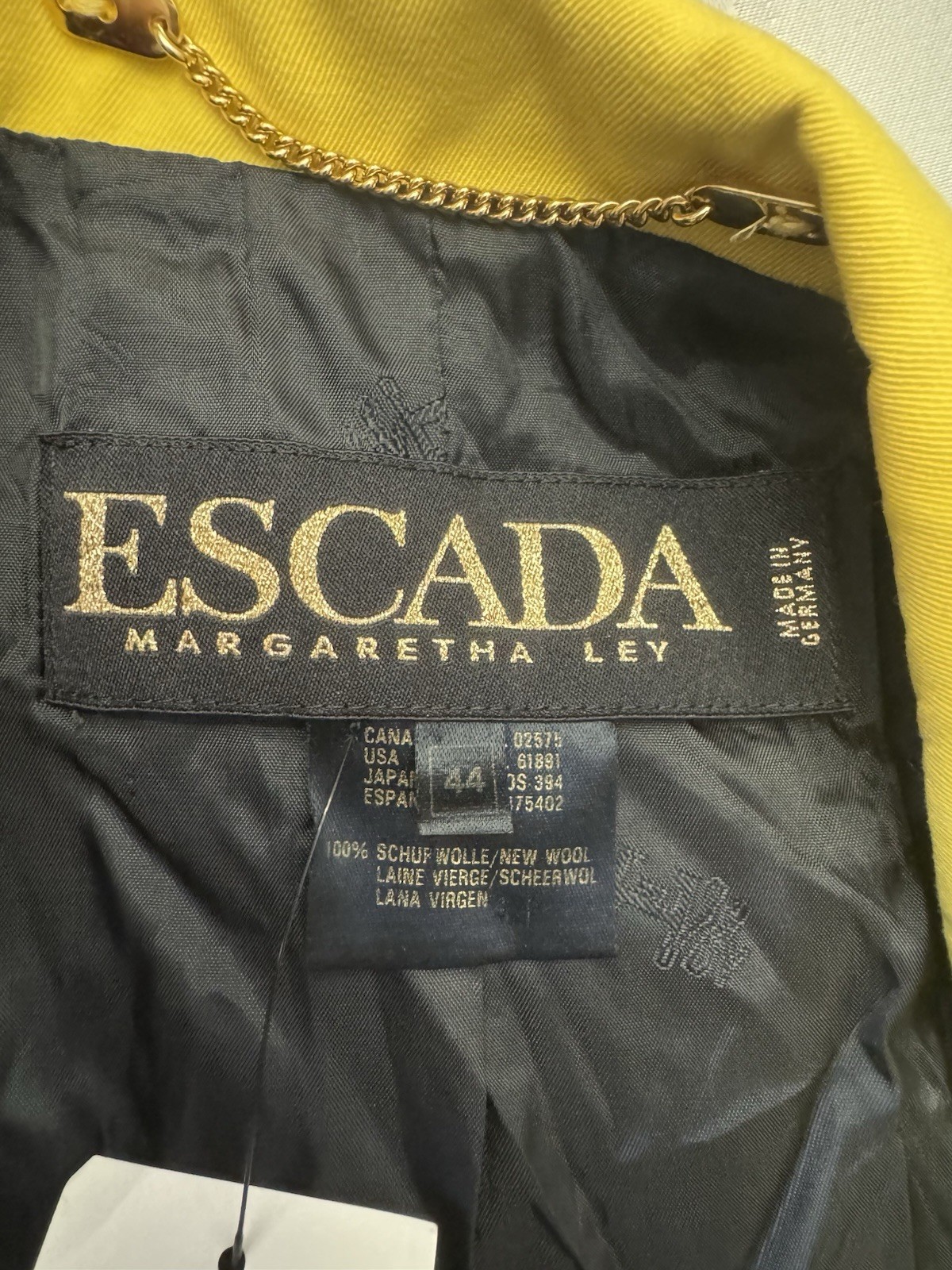 Vintage Escada Margaretha Ley Blazer 80s Power Suit Royalcore Flaw Sz 44 Career