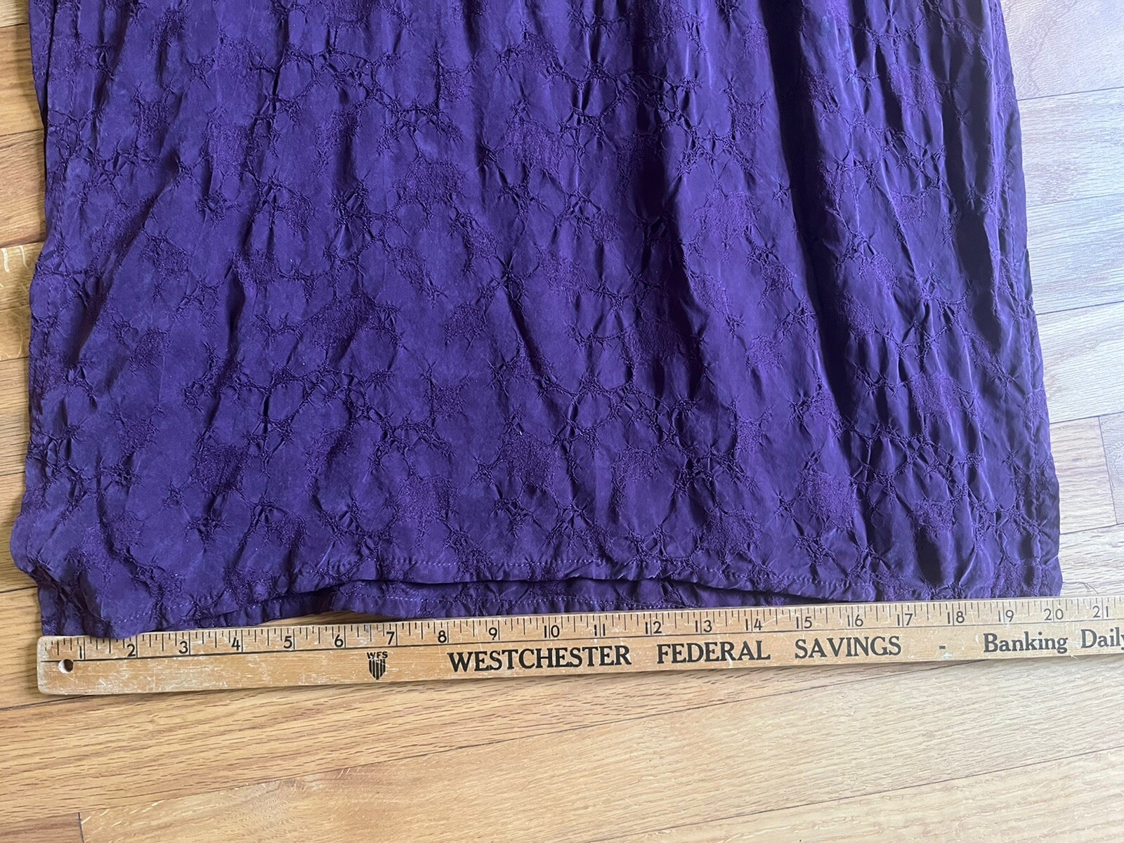 Ms. Emma Designs Handcrafted Sheath Dress Purple Textured Rayon Empire Waist M