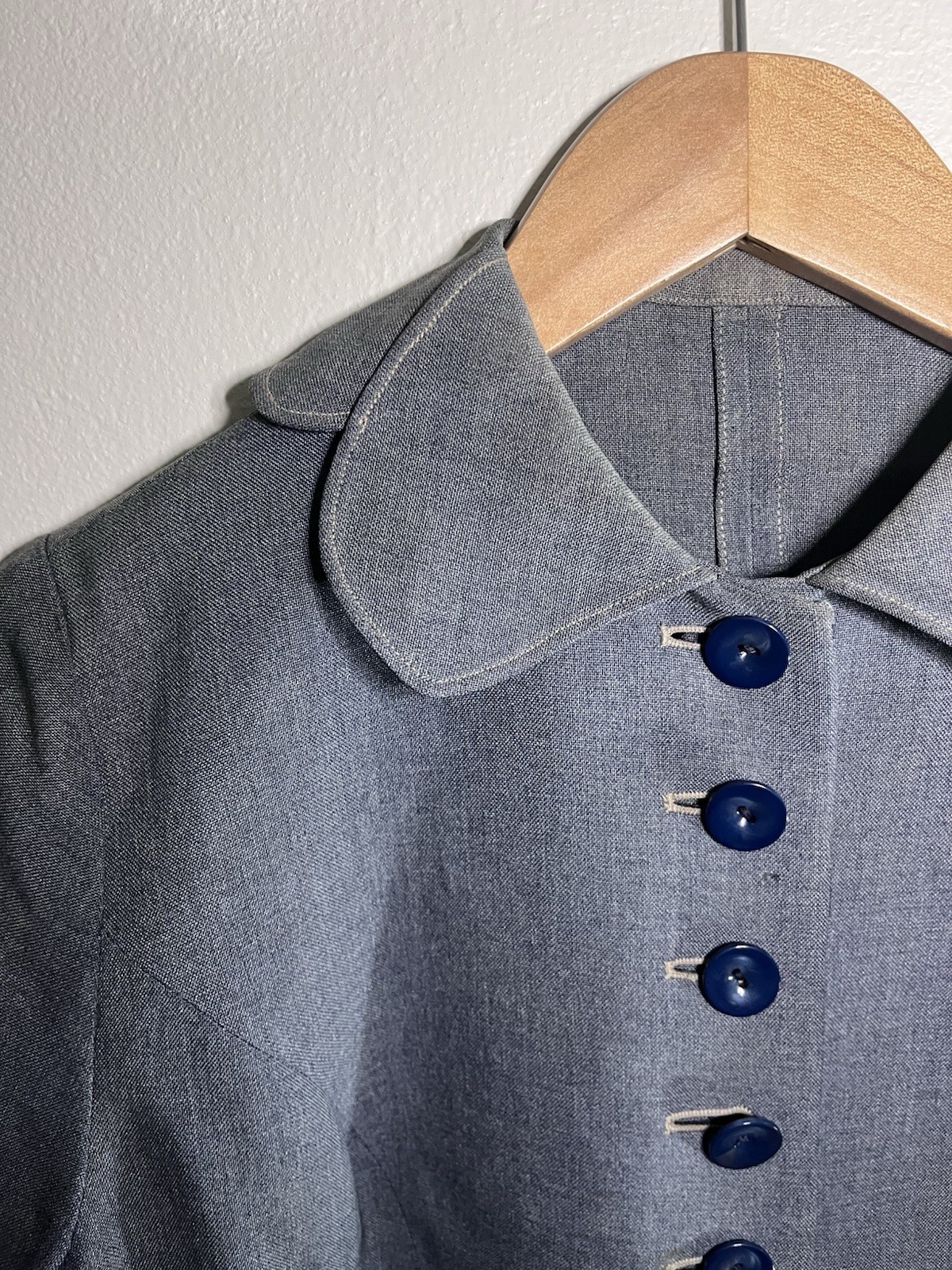 Vintage 1940s Handmacher Gray Skirt Suit Jacket & Skirt Set