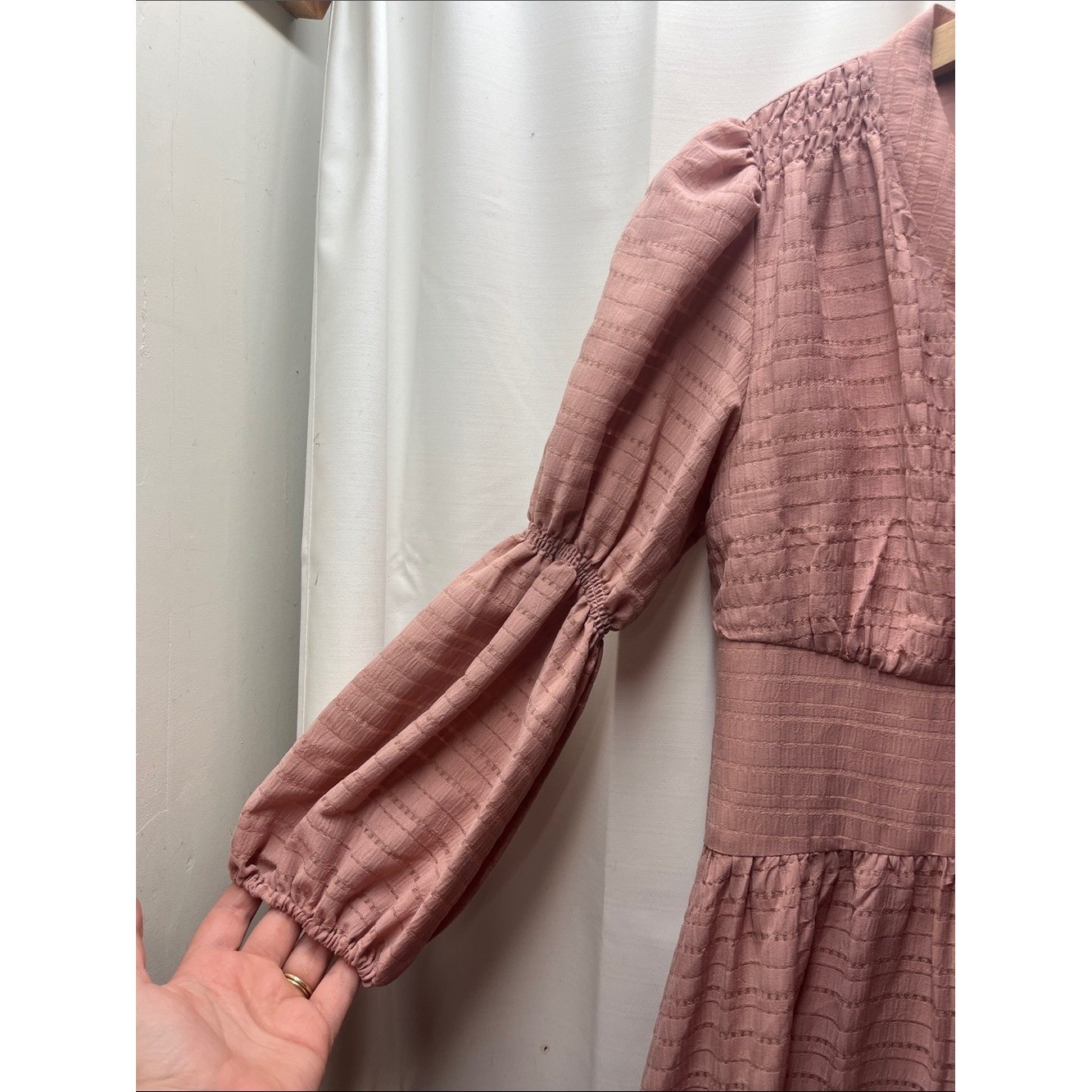 O.P.T Dusty Rose Pink Corset Cottage Renaissance Button Maxi Renfaire Dress- XS