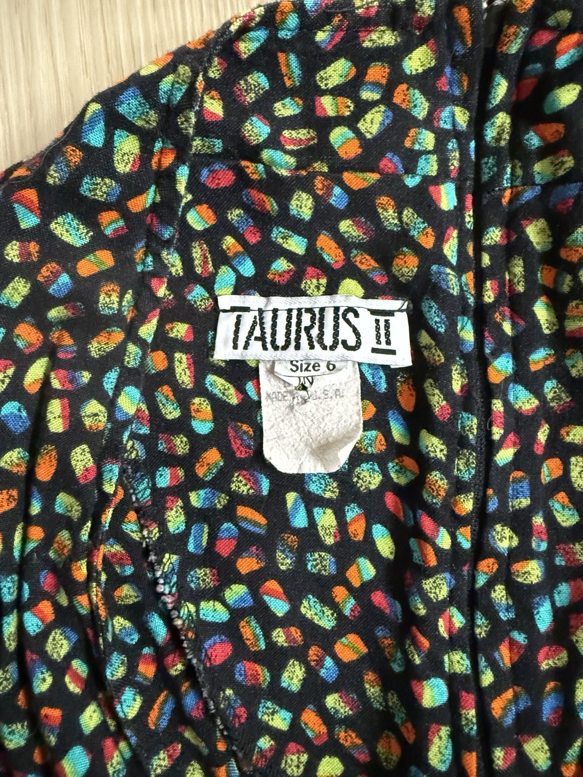 Taurus II 1980s 1990sRetro Jumpsuit Vintage Size 6 Bright Funky Print