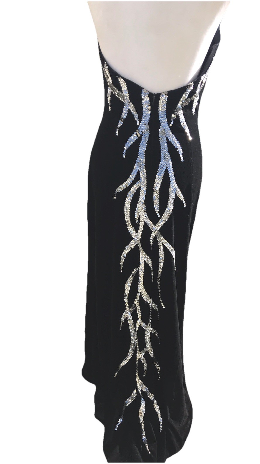 New Vtg 90s Dress Designer NightWay Black Sequin Formal Elegant Gown 12 Women’s