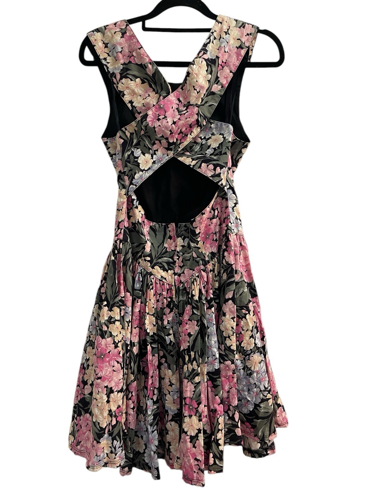 Geary Roark Kamisato Vintage 80’s Dress Size AU8 US4 Floral Mini Cotton Pockets