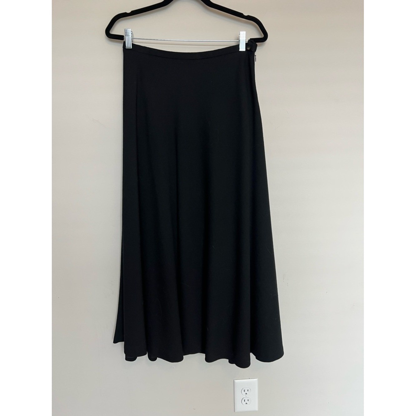 Rena Rowan for Saville Black A-Line Midi Skirt Vintage Size 14