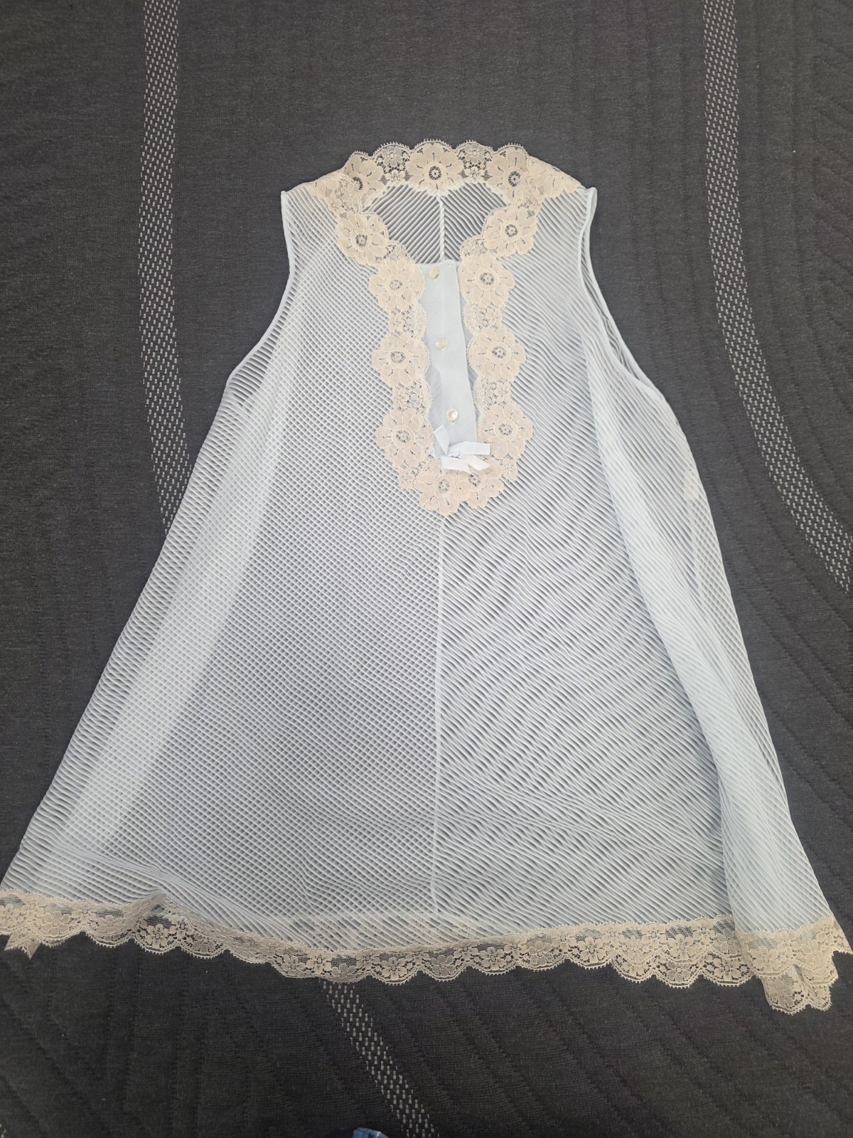Vtg Goddard Artemis Sheer Chemise Shortie Nightie Babydoll Blue Small Style 6168