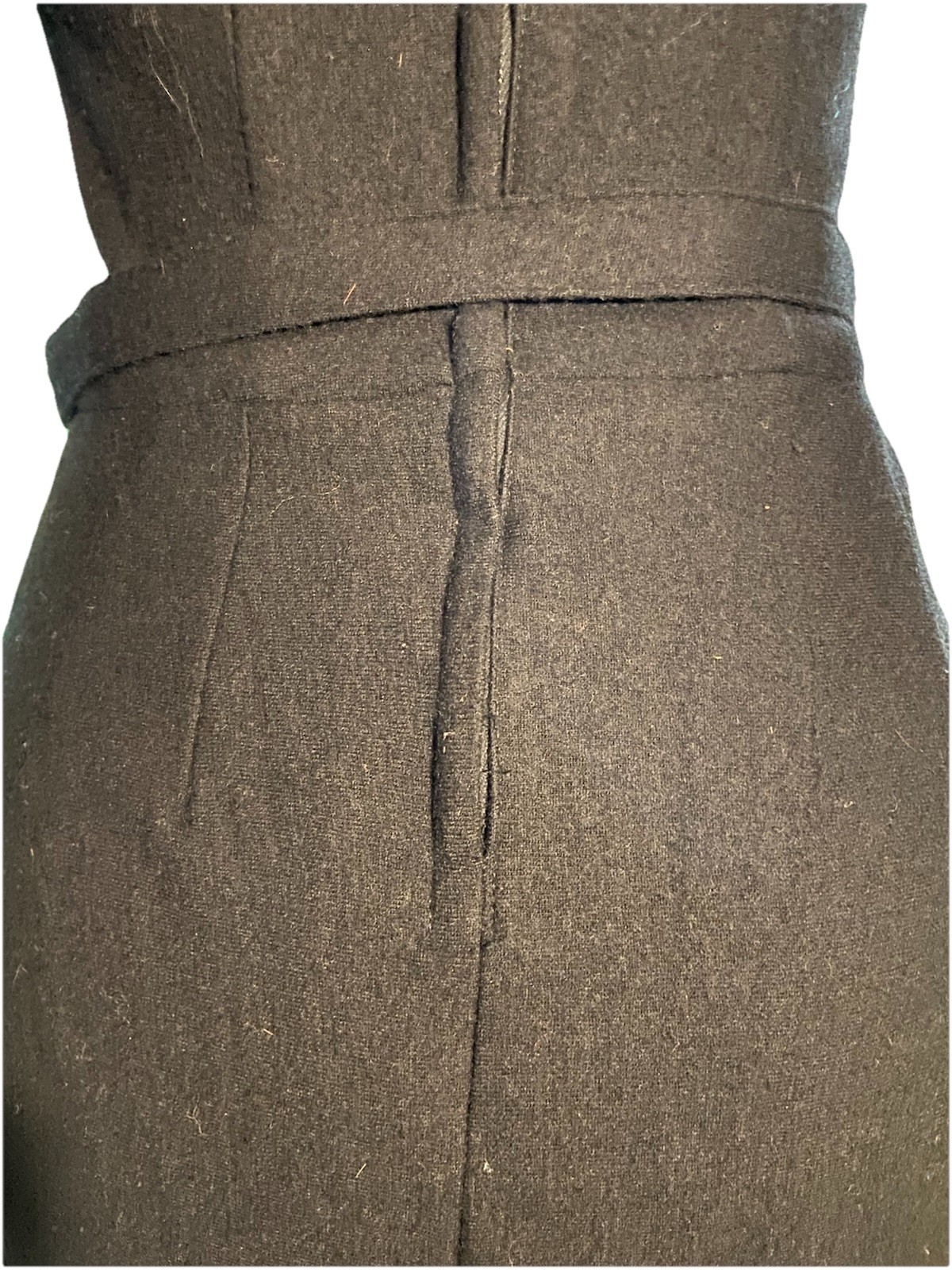 Vintage 1950’s Henry Rosenfield Black Wool Short Sleeve Dress