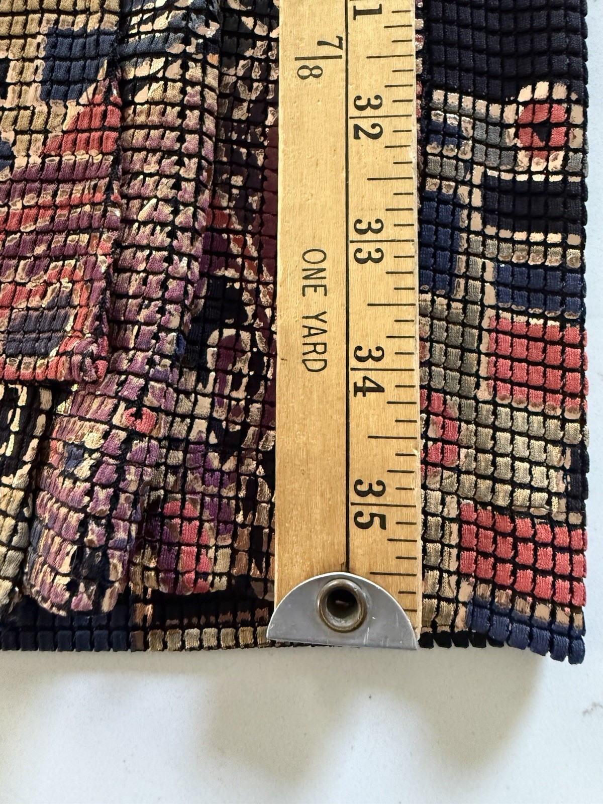 Vintage Cache Metallic Mosaic Dress Womens Size S Made In Italy 80s Midi