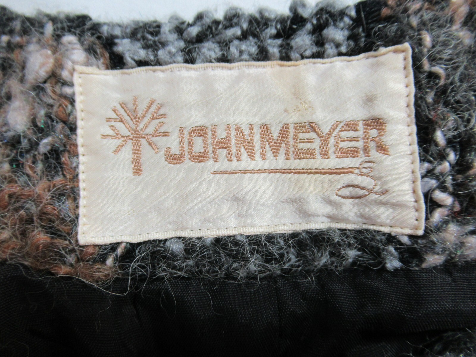 Vintage John Meyer Boucle Mohair Blend Blazer Jacket Checked