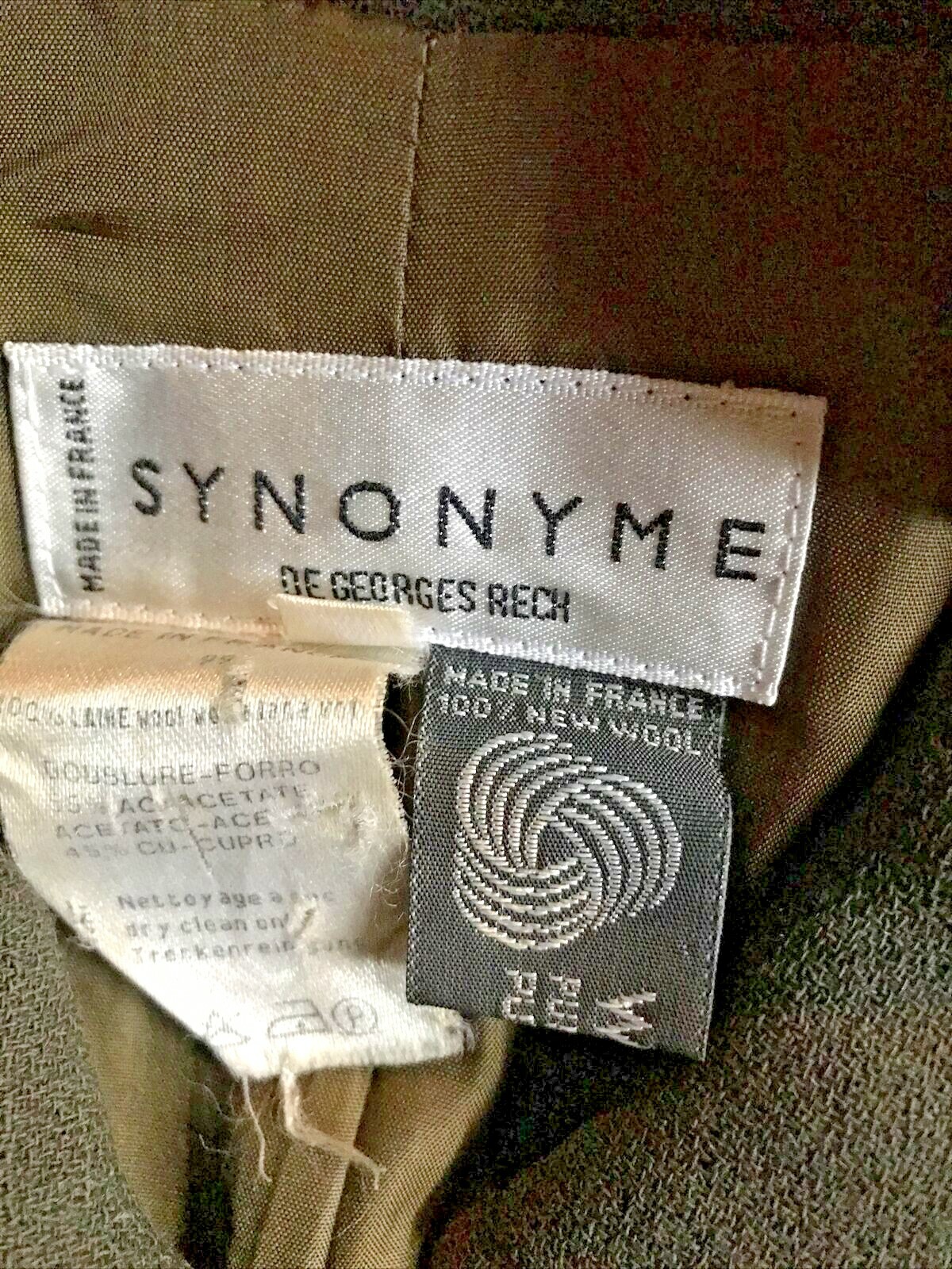 synonyme de georges rech made in france vintage New wool blazer EU 38