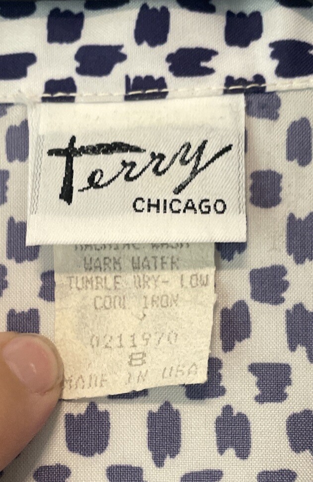 VTG 80S TERRY CHICAGO USA BLOUSE SHIRT WOMEN Size 8