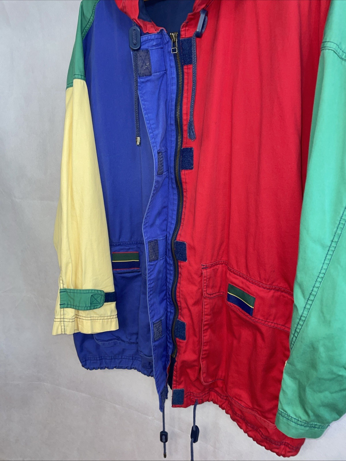 Vintage Susan Bristol Jacket Color Block Hooded Teacher 90s Primary Size XL