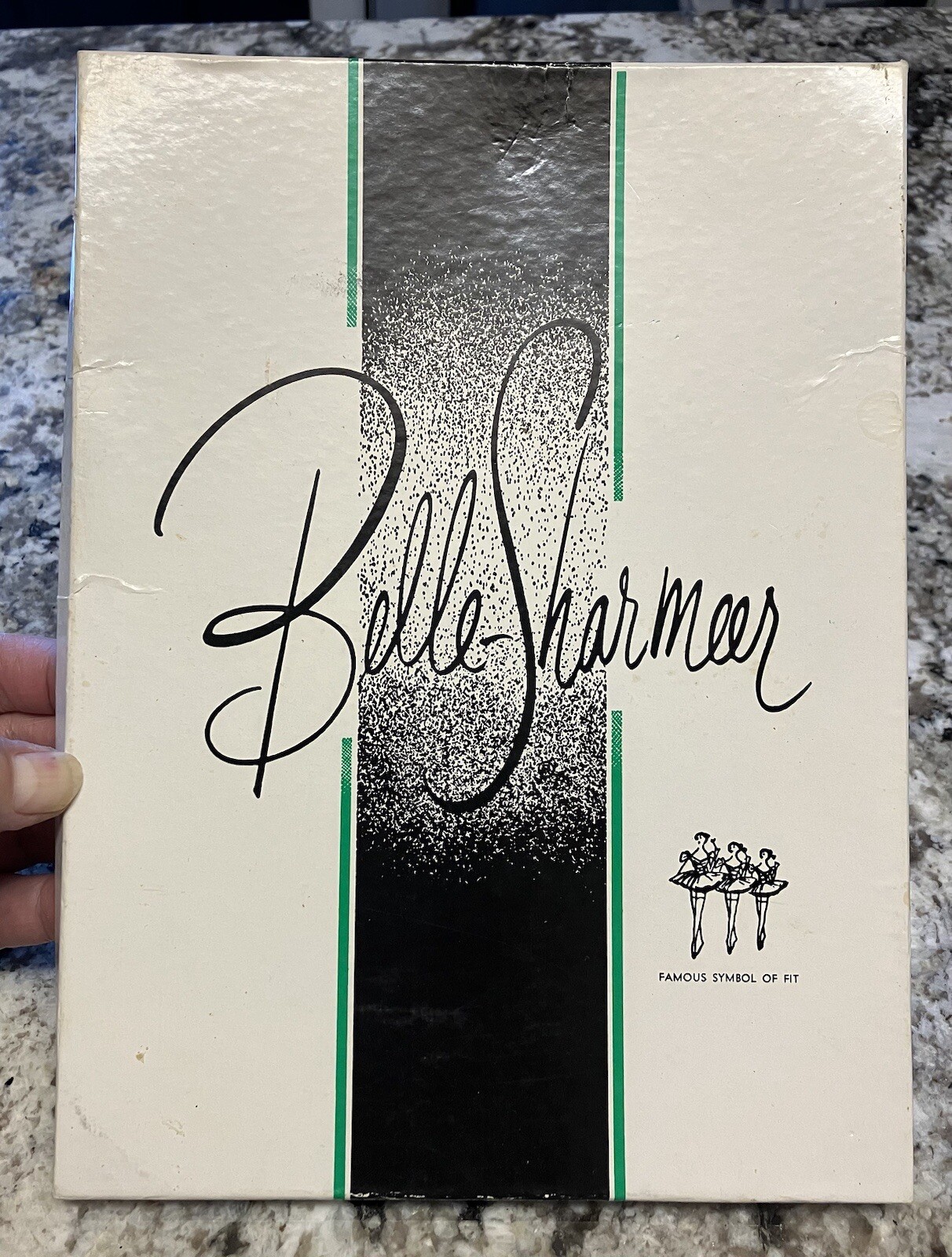 1 Pair VTG Belle Sharmeer Seamless Nylon Stockings, 9 1/2, Frosted Taupe, w/Box