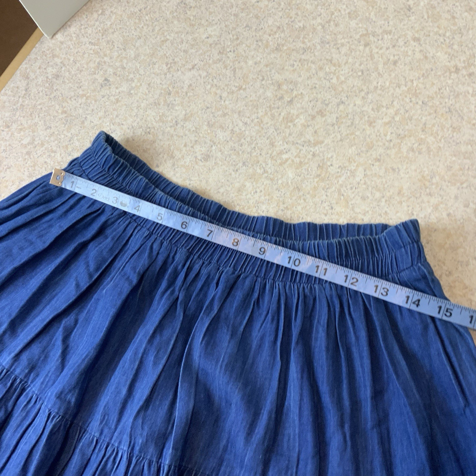 Vintage VRG Sport USA 80’s Blue Denim Western Boho Maxi Skirt Women’s L