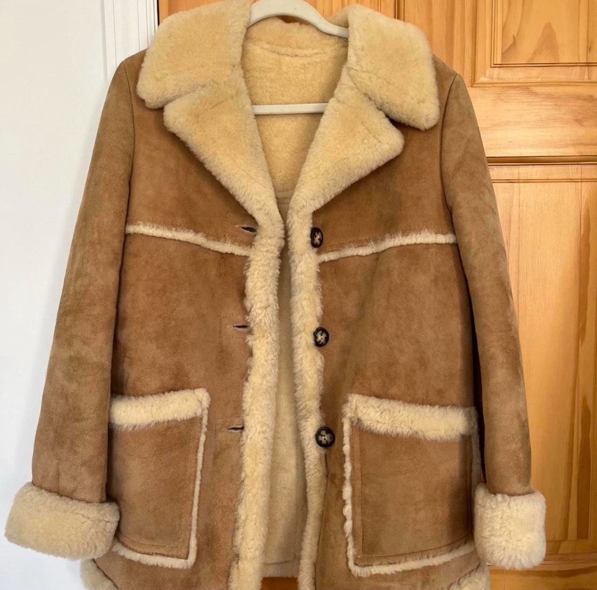 Vintage Genuine Sheepskin 100% Pure Wool Women’s Coat