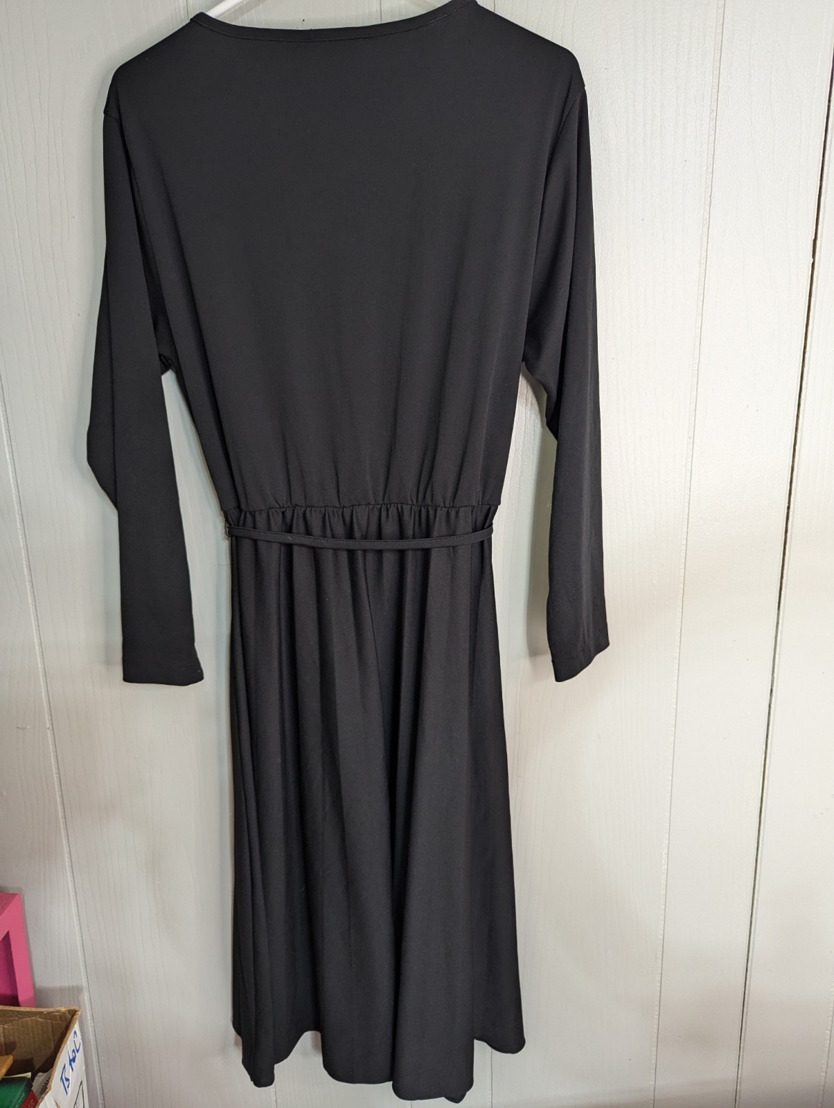 Vintage BLAIR Warren PA plain black long sleeve dress M/L see measurements