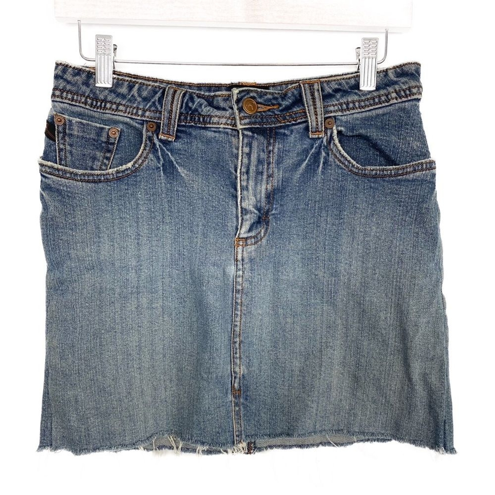 Vintage Riders Womens Y2K Mini Denim Skirt Size 6/8 Retro Western Cowgirl Rodeo