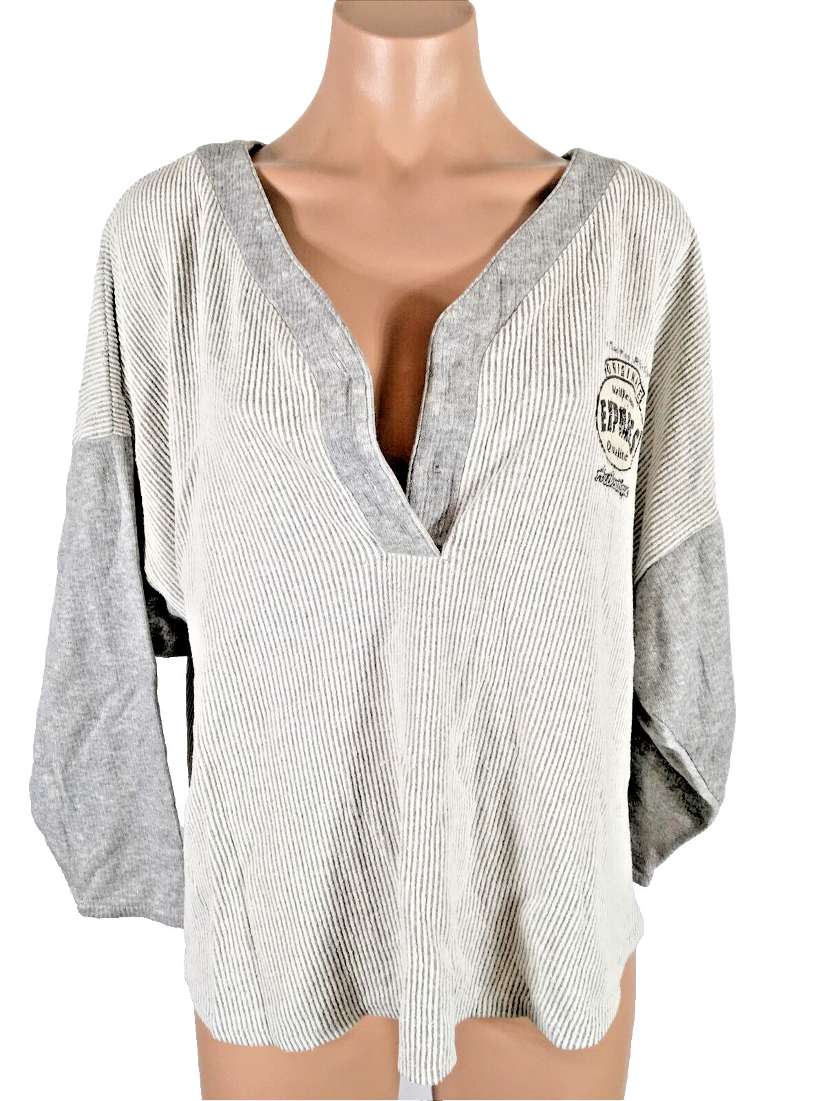 Oversized Slub Ribbed y2k 90s Vintage Express EXP Athletic Sweatshirt S/M