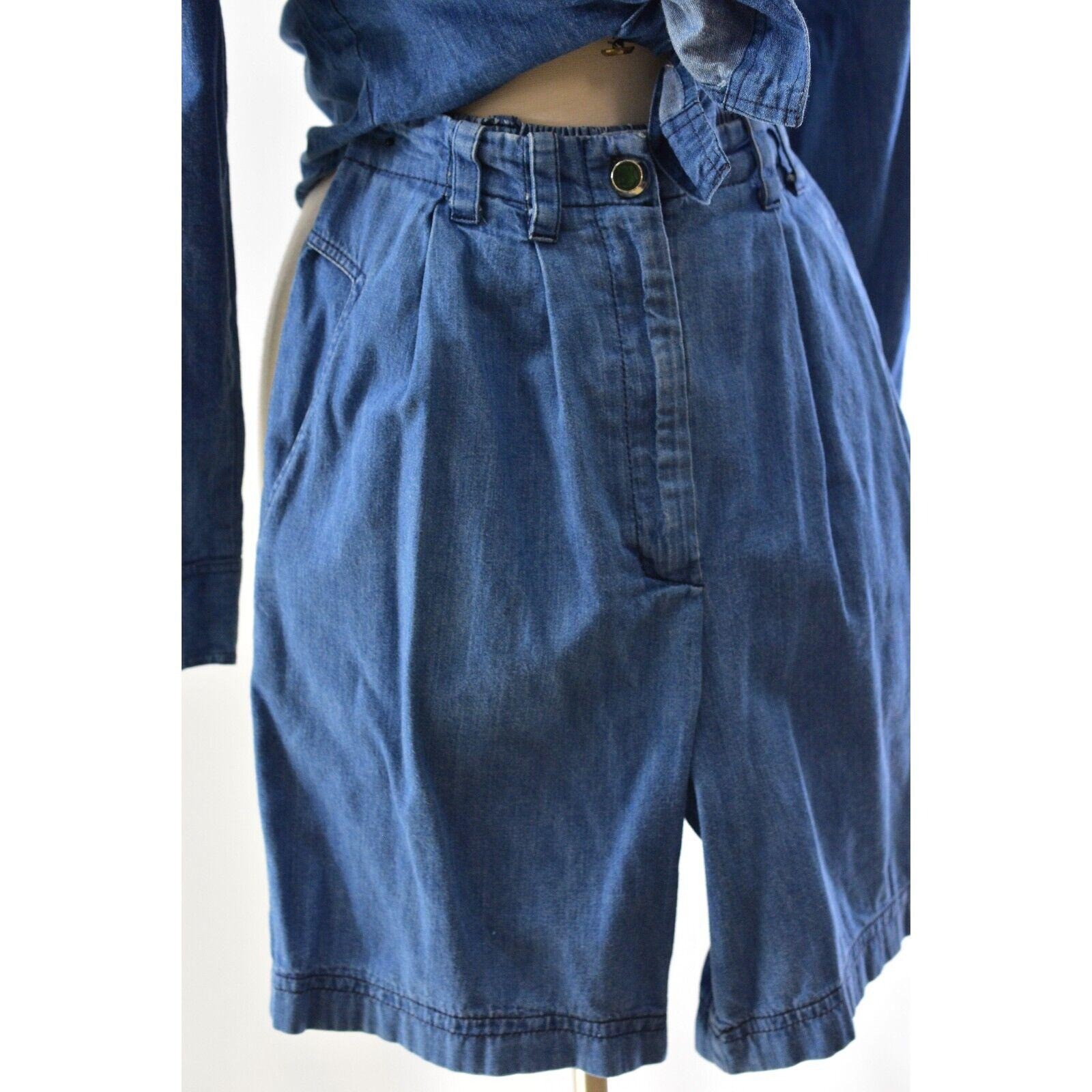 Fstop Jeweled Denim Outfit PleaTed Shorts & Shacket Women’s S