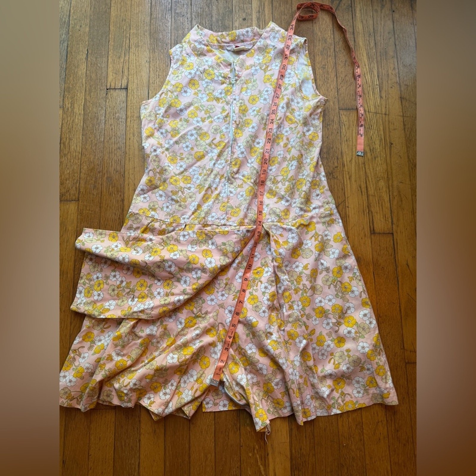 60s Vintage Carol Brent Floral Pastel Split Skirt Romper