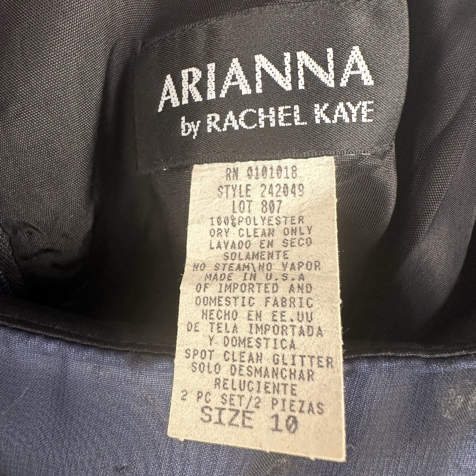 Vtg Arianna By Rachel Kaye Mesh Overlay Dress Sz 10 Blue Blk Sparkle Whimsygoth