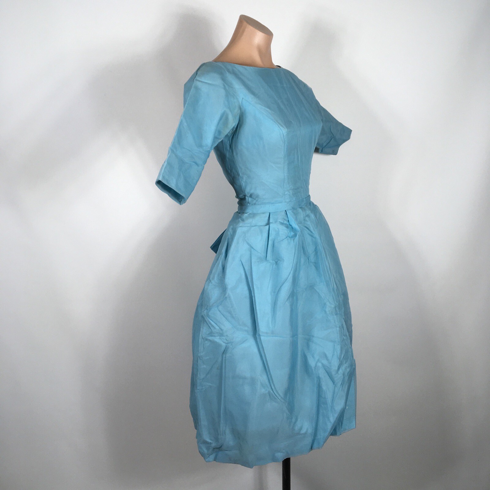 Vtg 50s 60s Dress Lorrie Deb San Francisco Blue Bubble Union MADE Party Puffy