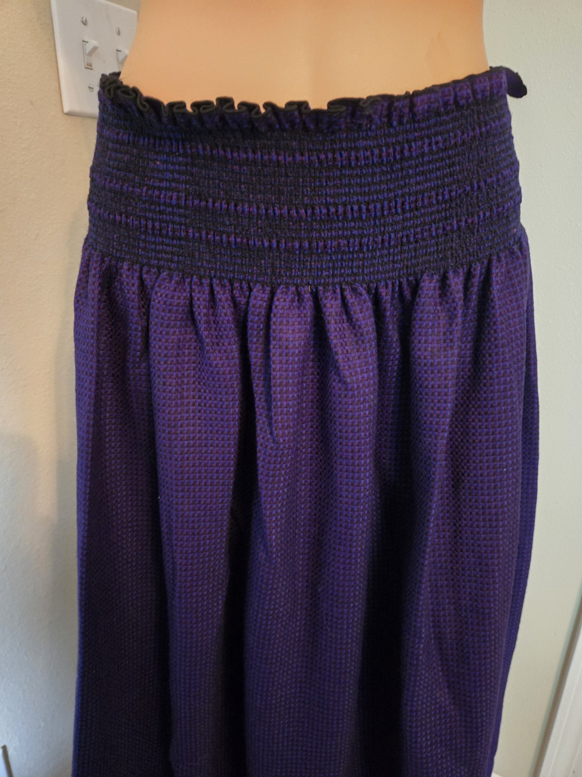 Vintage Cullinane Wool Midi Skirt Smocked High Waist Pleated Fits XS/S