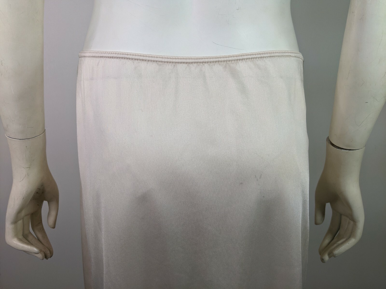 Nylon Lingerie Maidenform Half Slip Vintage Beige Vtg Lace Below Knee M