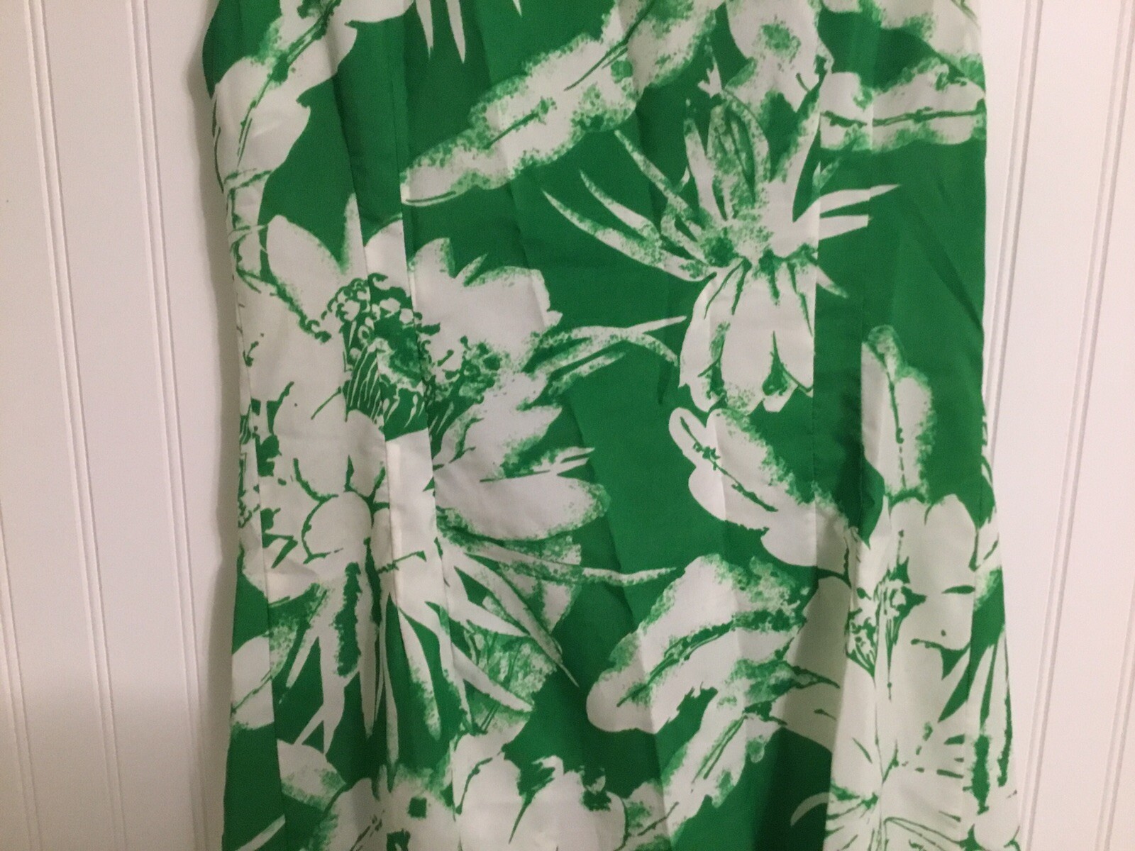 Vintage B Altman Fifth Avenue New York Size 12 Sleeveless Dress Green/white
