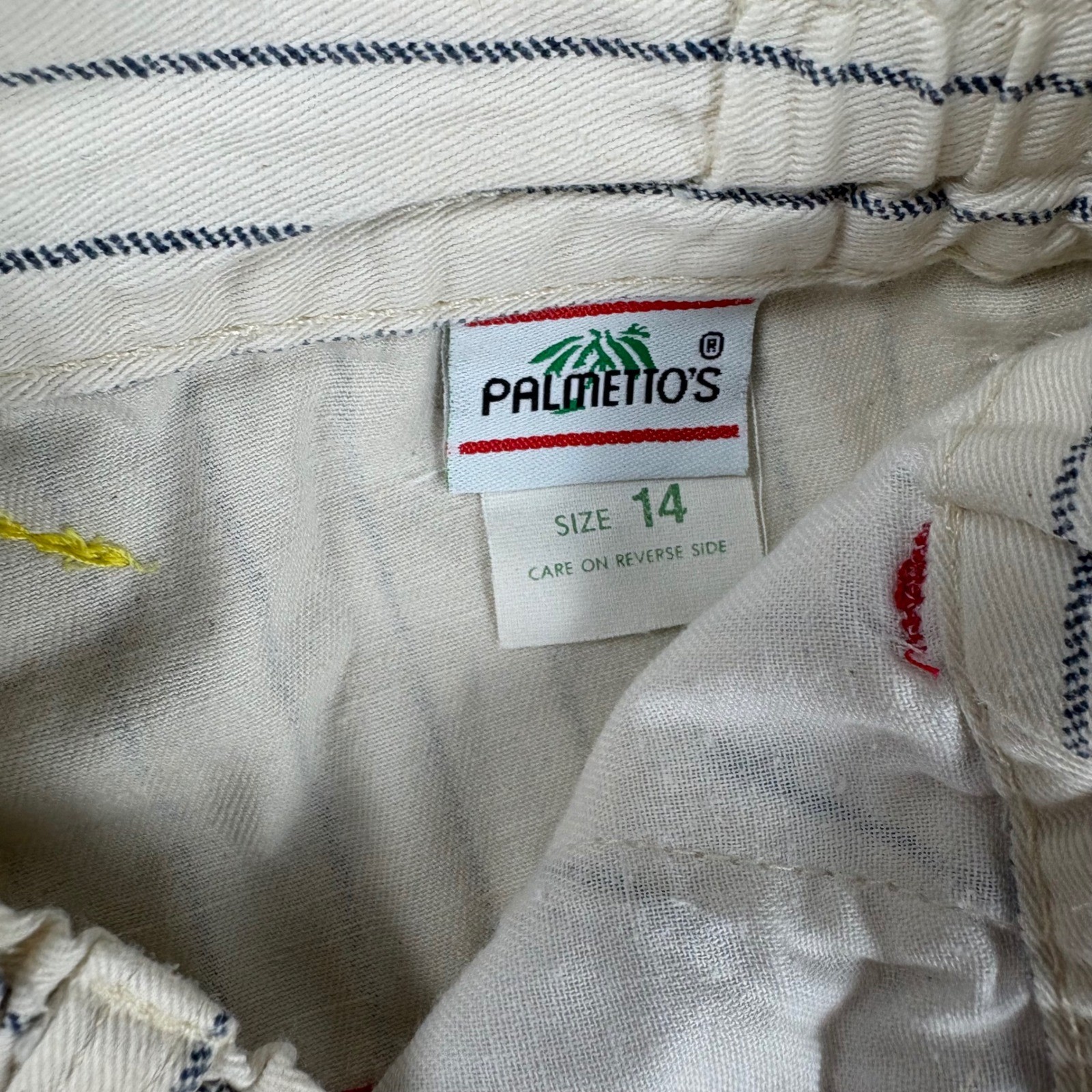Vintage Palmettos Pinstripe Colorblock Pants High Waisted 90s Primary Colors 14