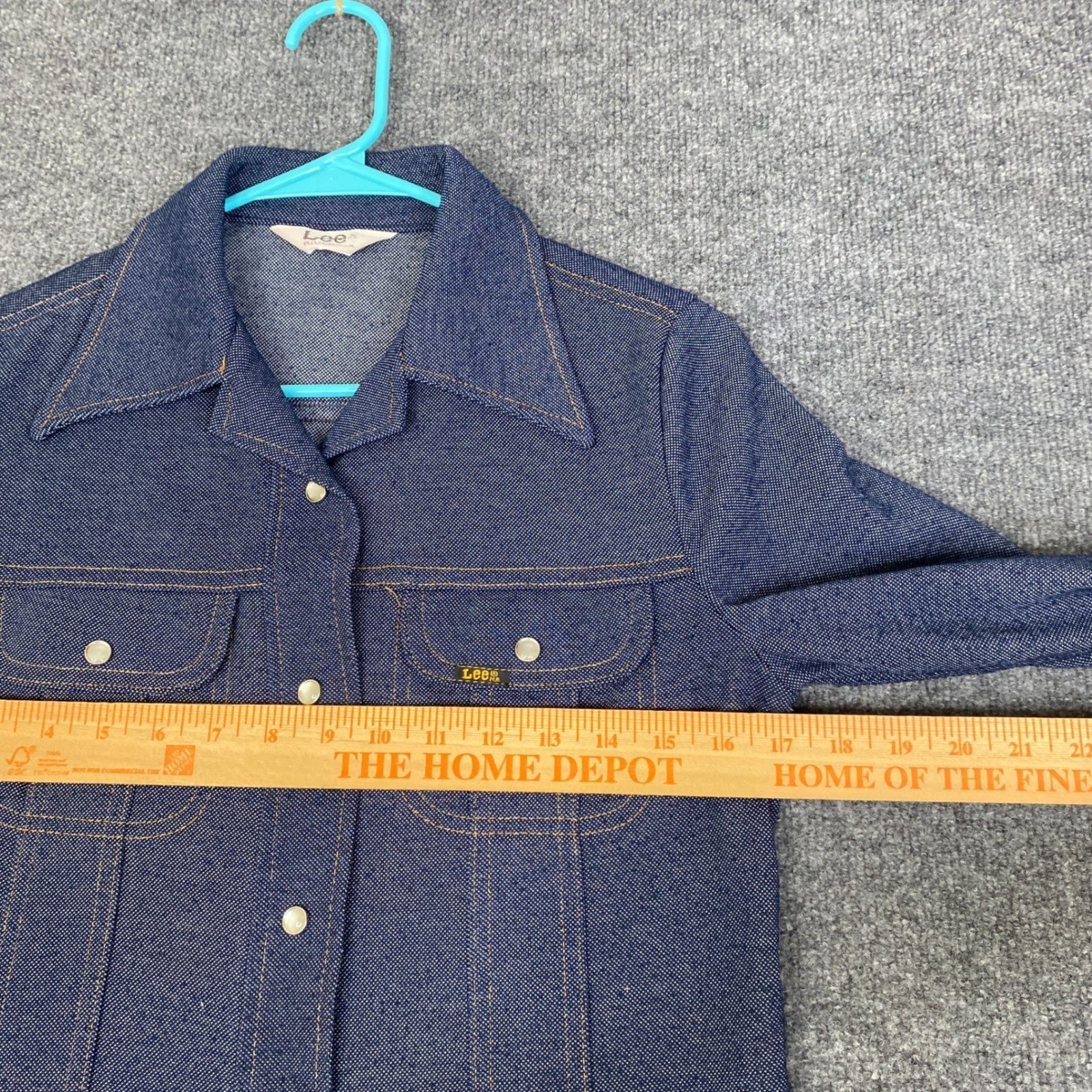 Vintage Lee Riders Blue Denim Look Snap Front Shirt Jacket 60s 70s ?