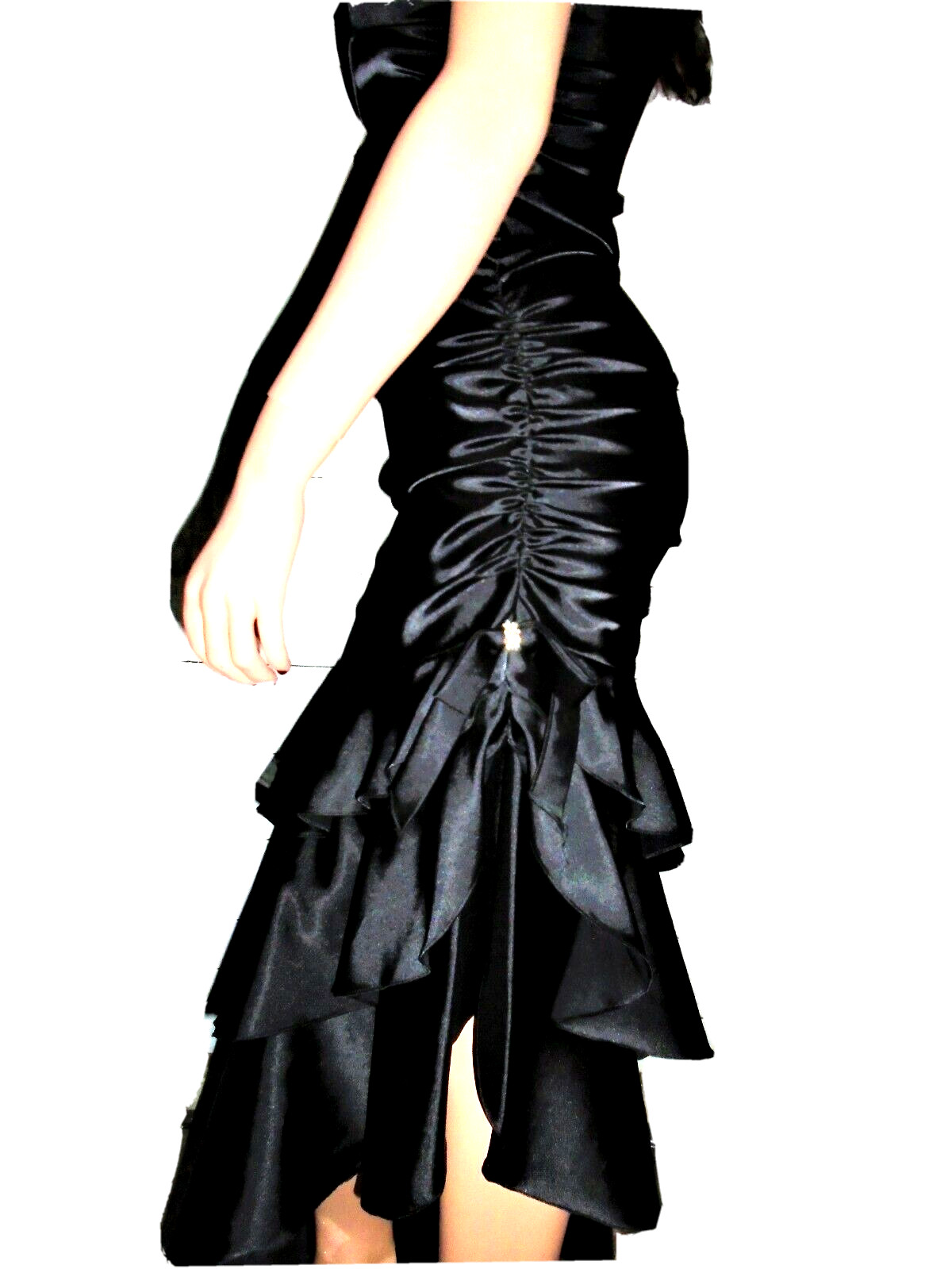 Vintage Kiki USA Black Asymmetrical Cocktail Dress S