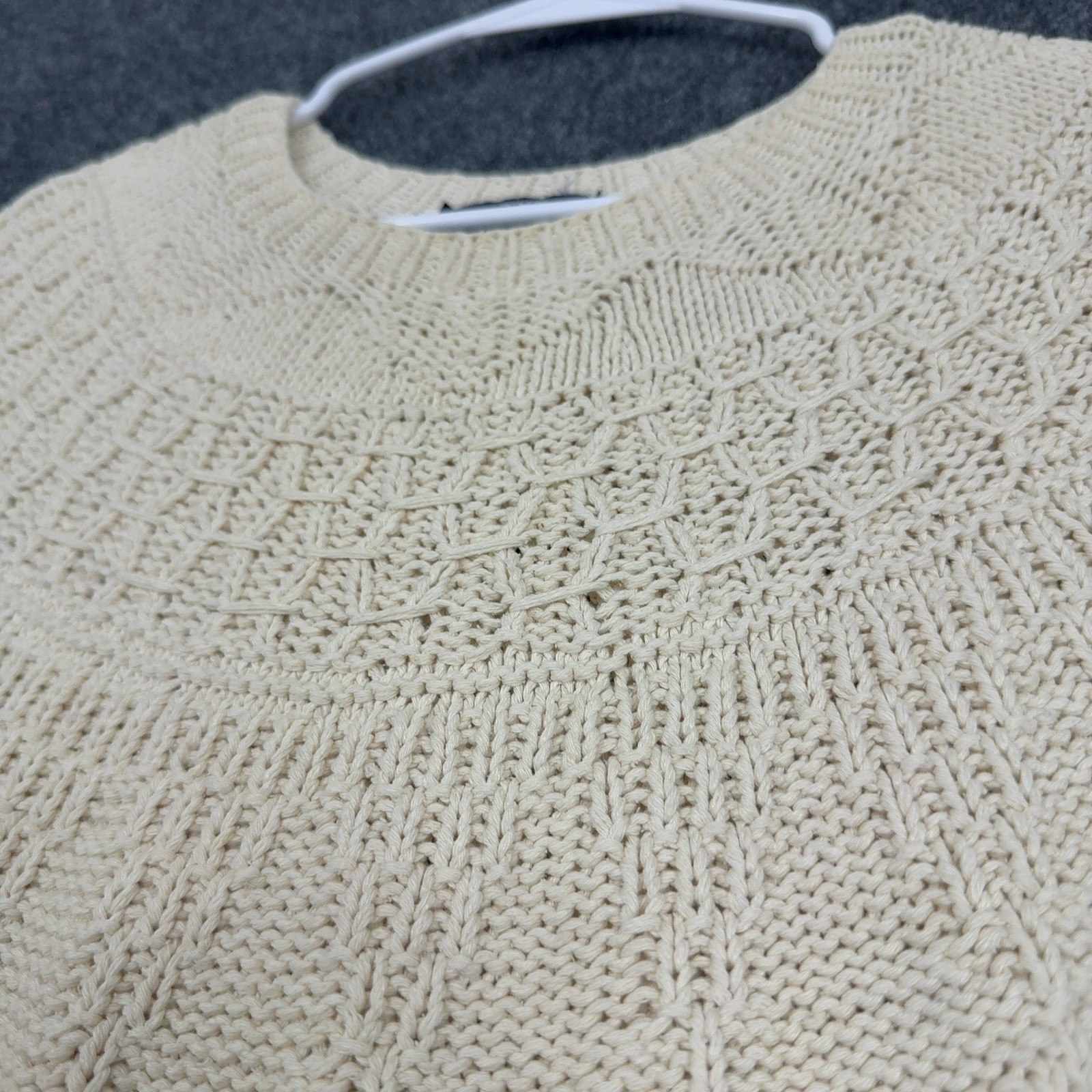 Vintage Woolrich Sweater Women M Cream Silk Cotton Knit Chunky Cottagecore Style