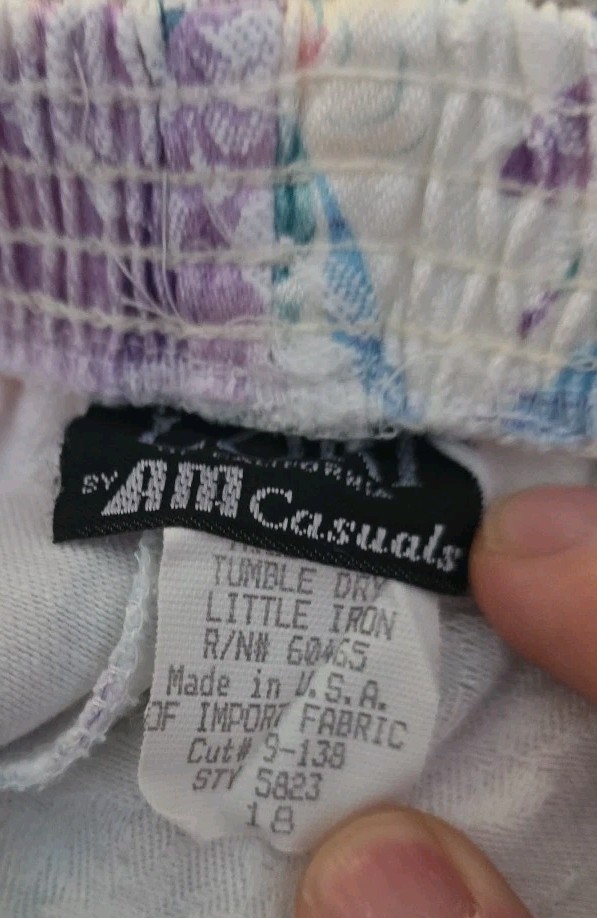 VTG Lori Of California By AM Casuals Floral Skirt Womens Sz 18 Pull On Elastic