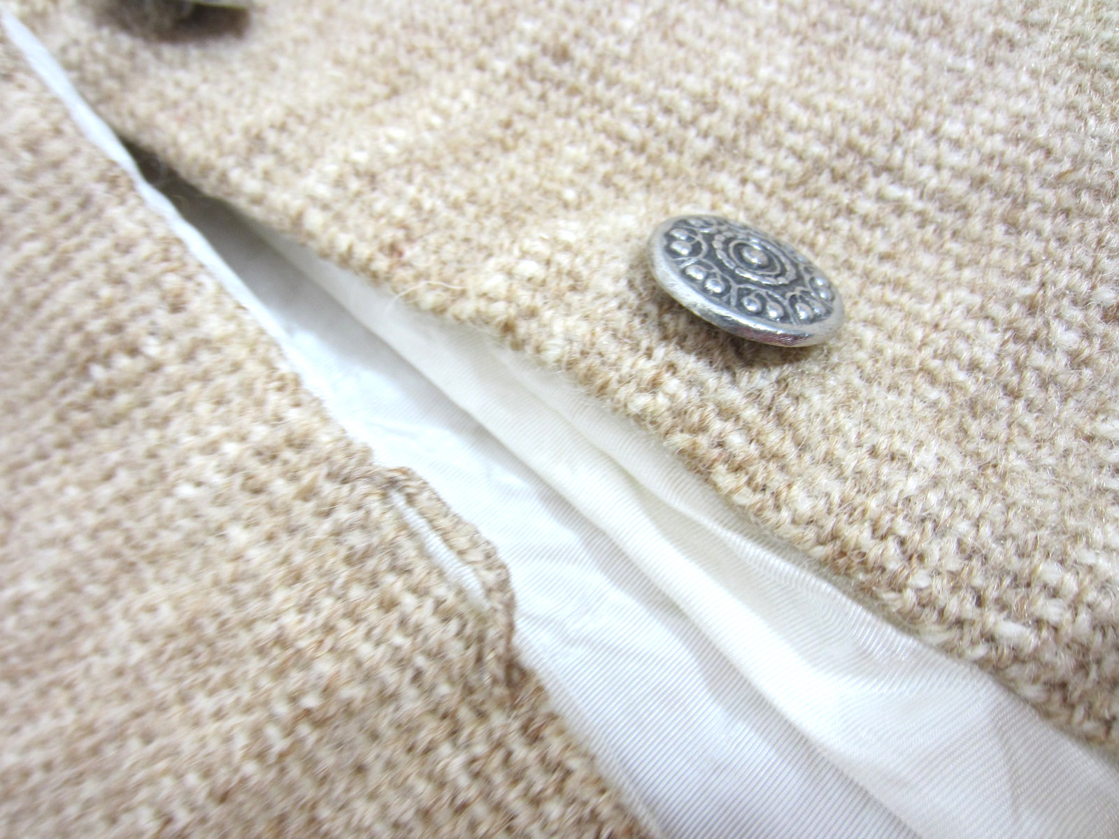 Norwegian VTG 60s Rural Folk Wool Cardigan Jacket Sweater Women Fringe MED