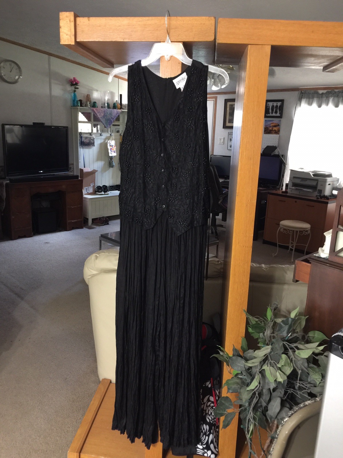 VTG 1980S JASMIN BY KVM JUMPER/PANTSUIT SZ M (8-10US) BLACK