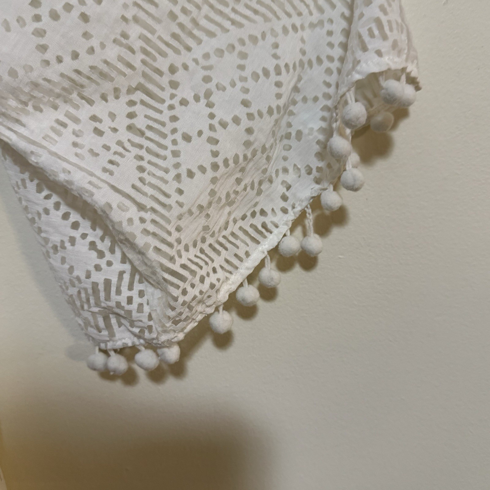 Vintage Coreylynncalter White Hippie Bohemian Swimsuit Cover with Fromt Pocket M