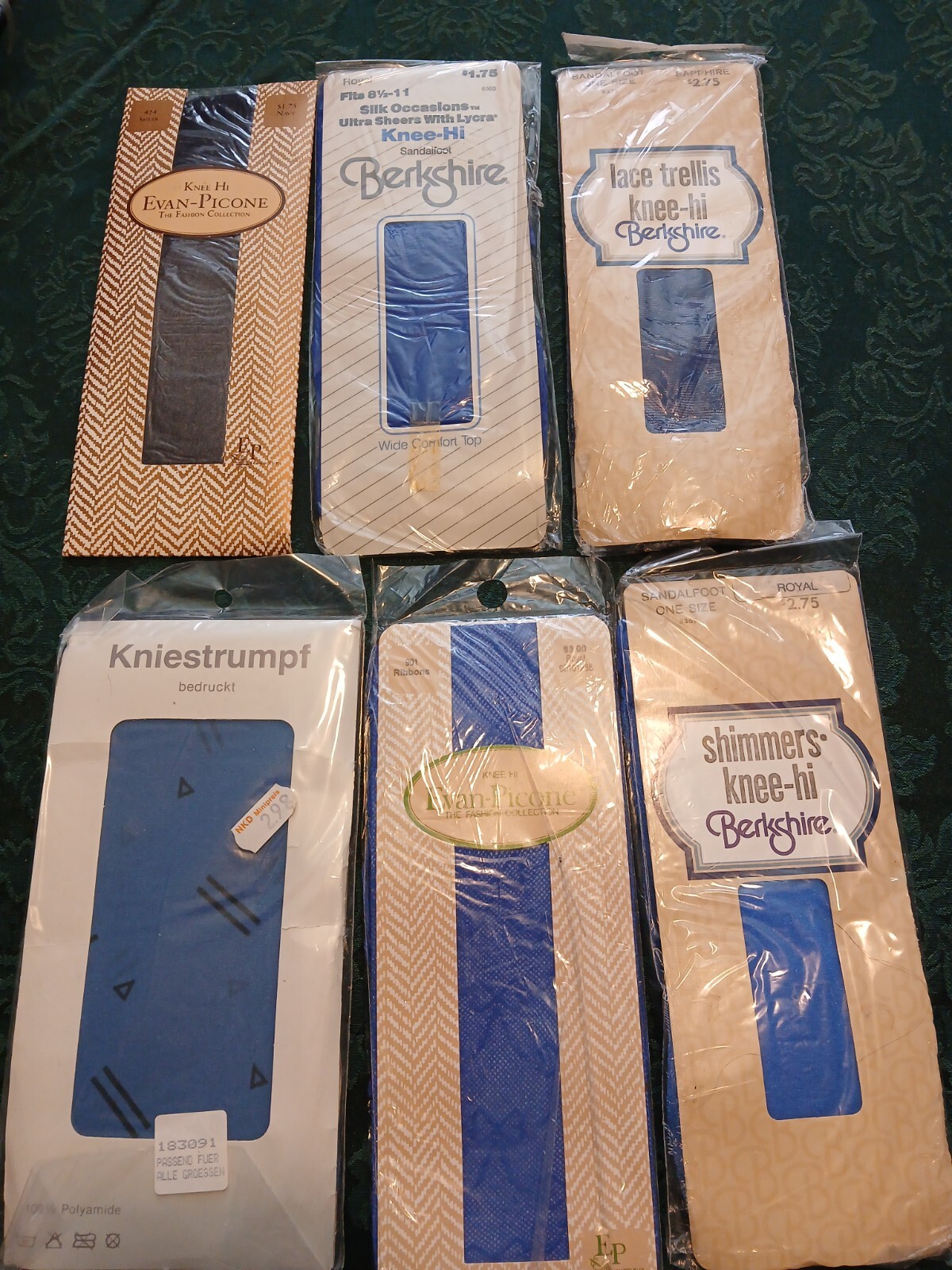 1980s Lot of VTG Knee Highs Women’s Various Brands NEW Blue USA & Germany