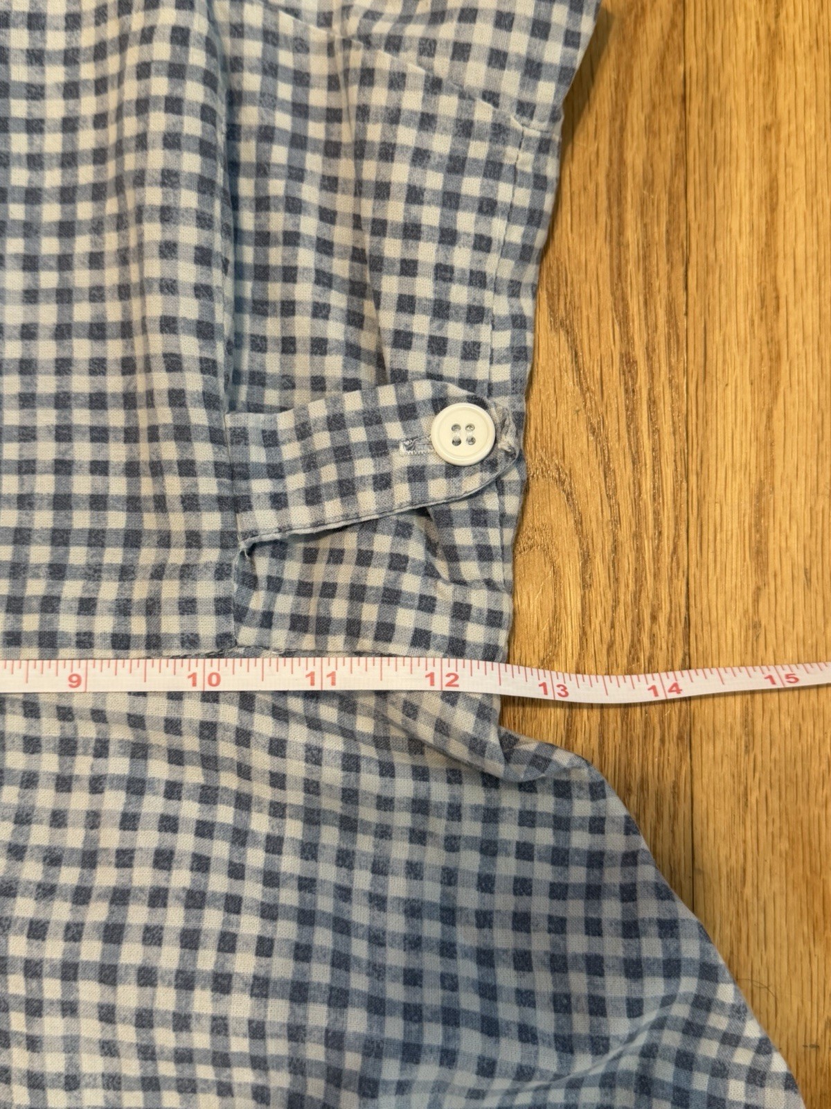 Vintage Gingham Midi Dress Blue White Check Farmhouse Cottagecore Handmade Dress