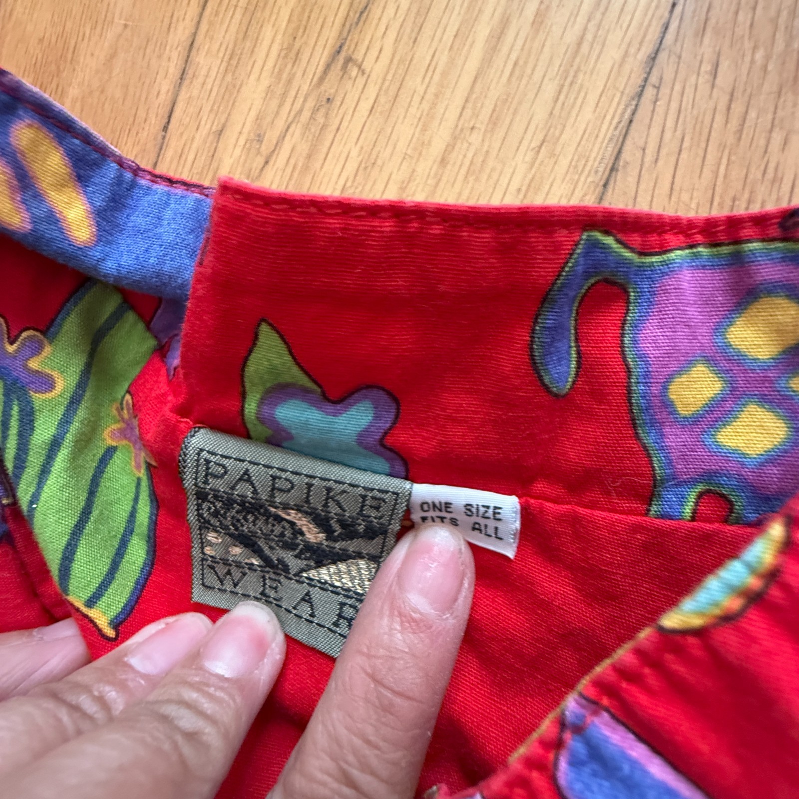 Vtg Southwest Theme Jacket Cotton Pockets Papike Wear OS Red