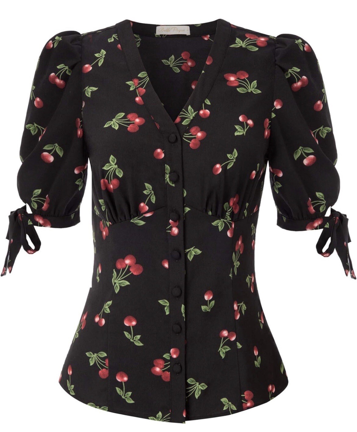 Belle Poque Pin-Up “Cherries” Blouse Size M 1950s Vintage Rock A Billy Style NWT
