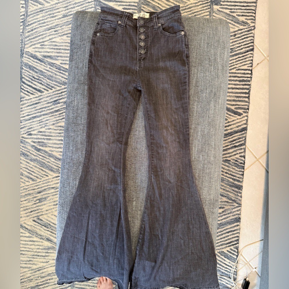 Hippie Y2K Grunge Goth Punk Gothcorp Boho We The Free Flare Jeans 24 Button Fly