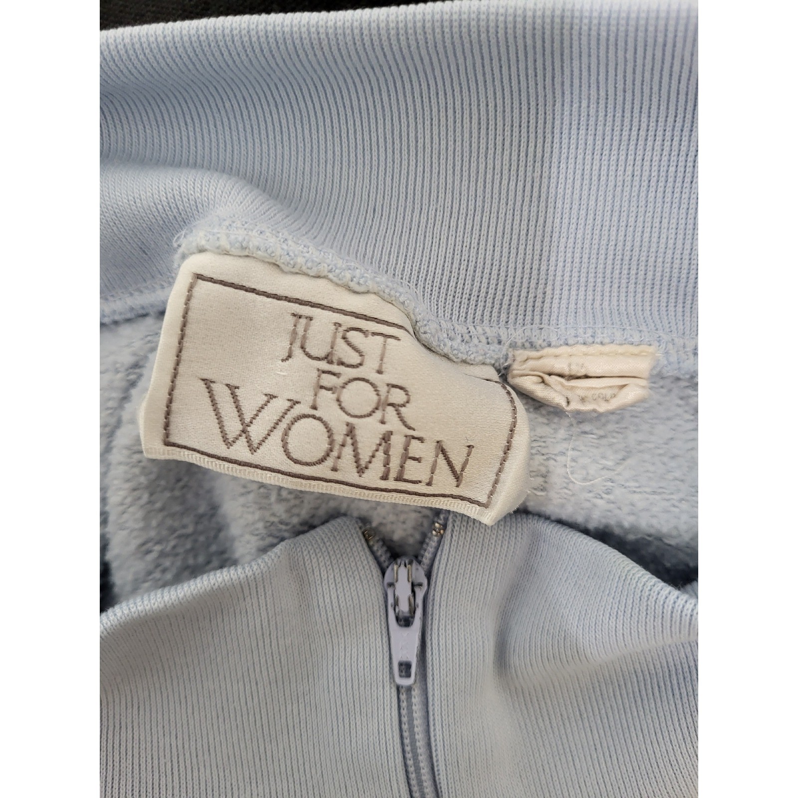 Just For Women Vintage Quarter Zip Sweatshirt Pink Blue Colorblock Chevron L
