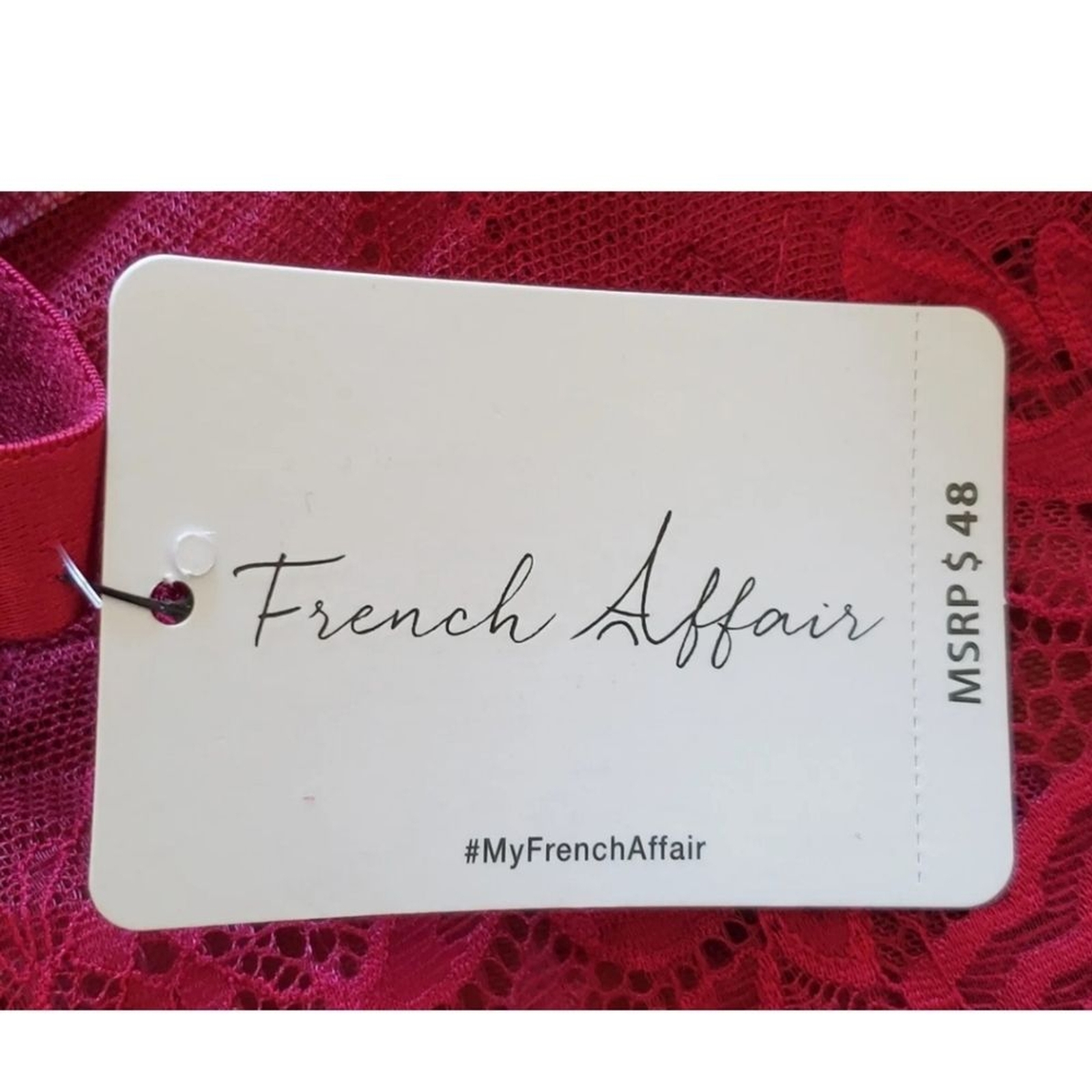 NWT French Affair Women’s Plus 3X Babydoll Set Lingerie Sheer Lace