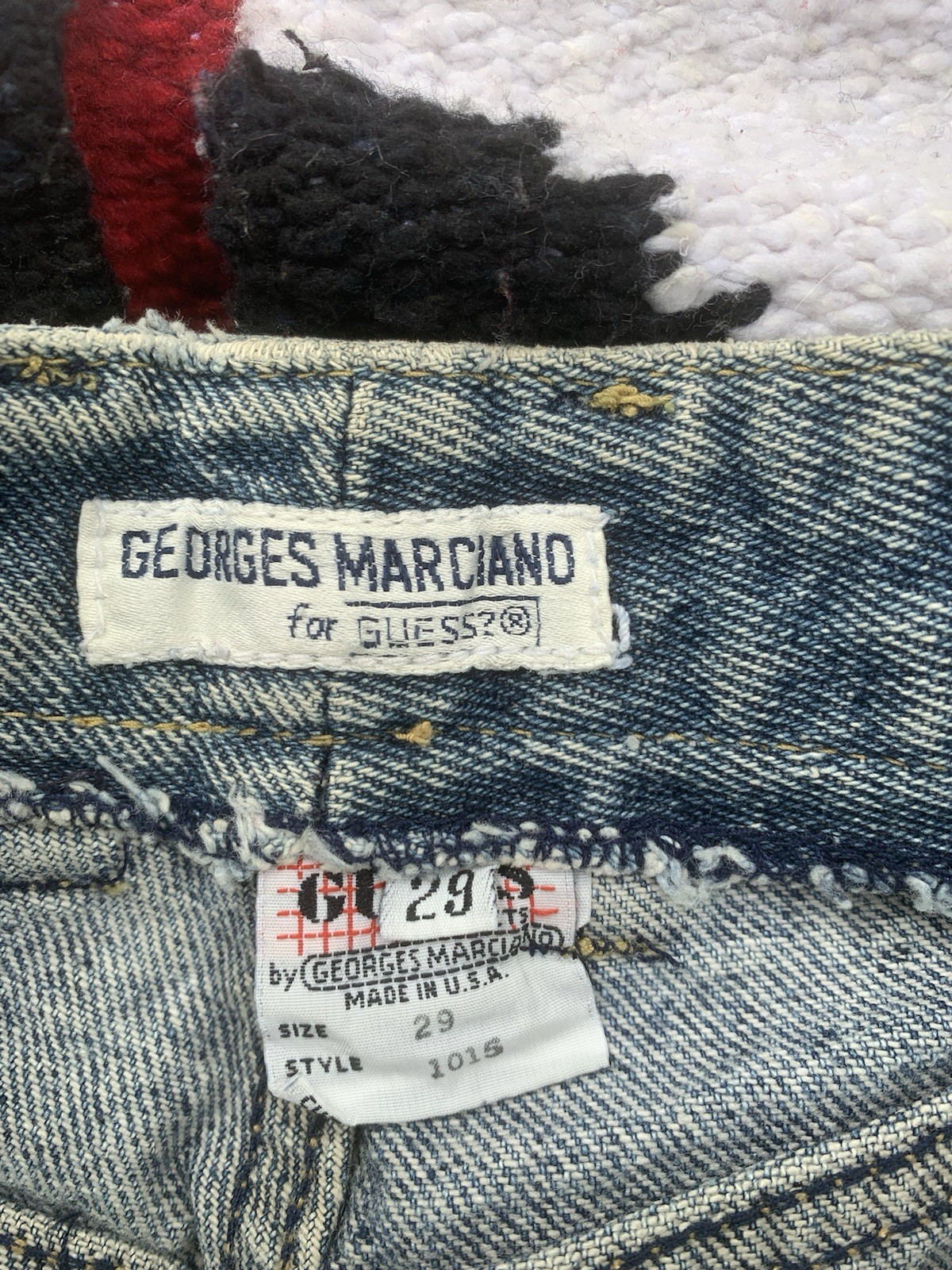 Vtg GUESS By Georges Marciano High Waist Ankle ZipLight Wash Denim Jeans Size 29