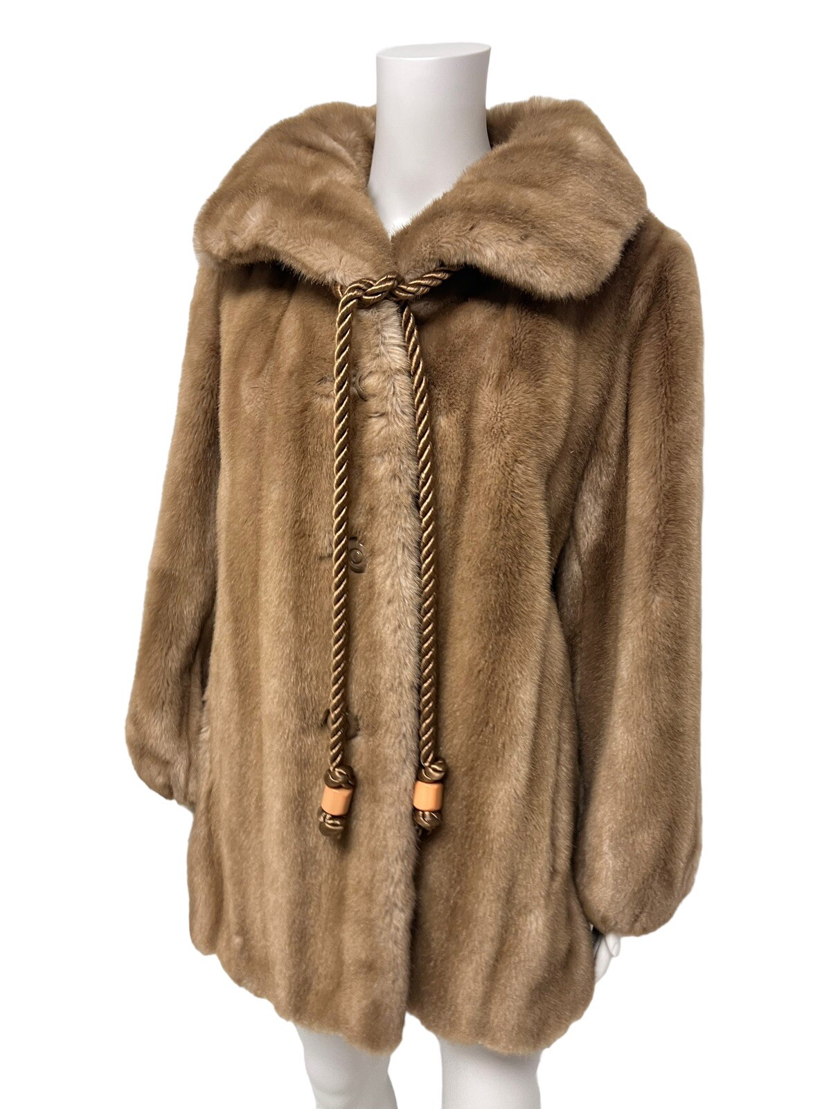 Vintage 70’s SEARS The Fashion Place Women’s Faux Fur Coat Jacket size 12