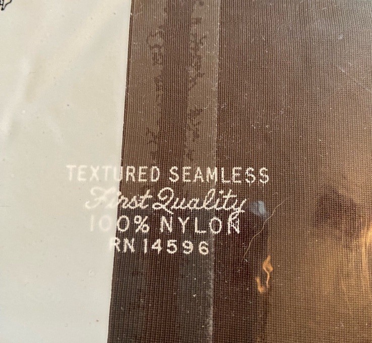 Vintage Seamless Textured Stockings 100% Nylon – Size 10 Off Black
