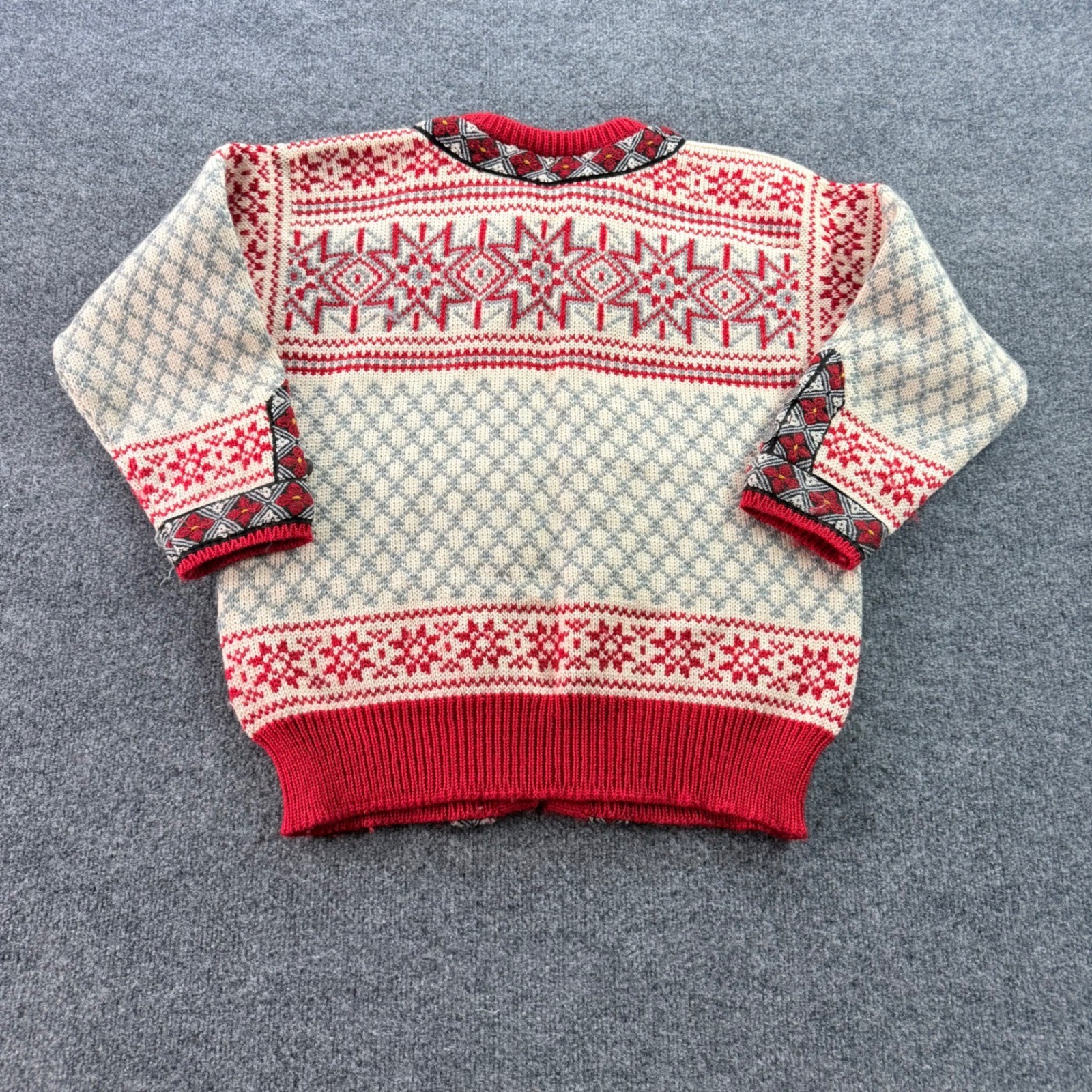 Vintage Dale of Norway NordicFair Isle Pure Wool Cardigan with Metal Clasps S
