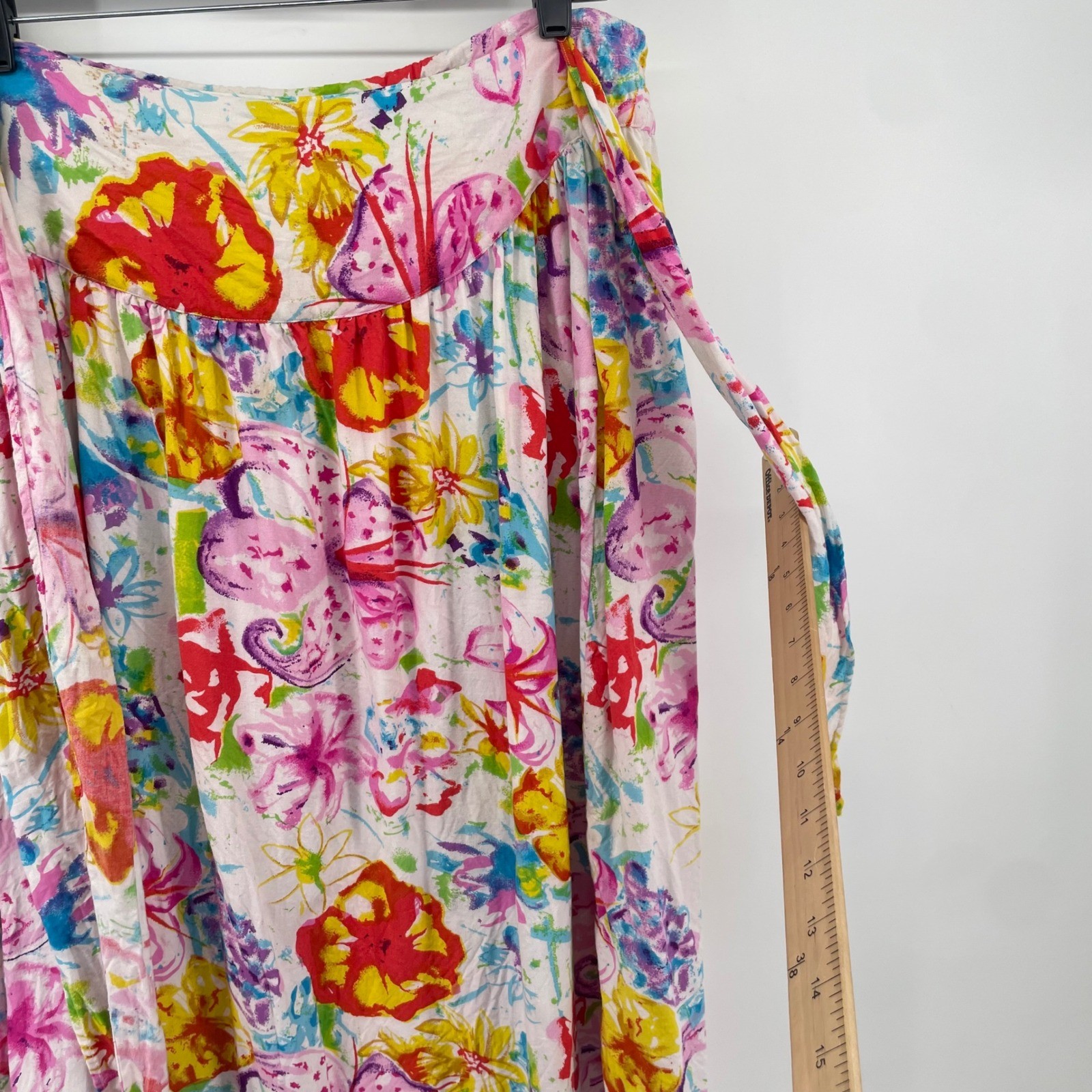 Baanis L.A. Floral Midi Skirt Womens Medium Multicolor Rayon Vintage Tropical
