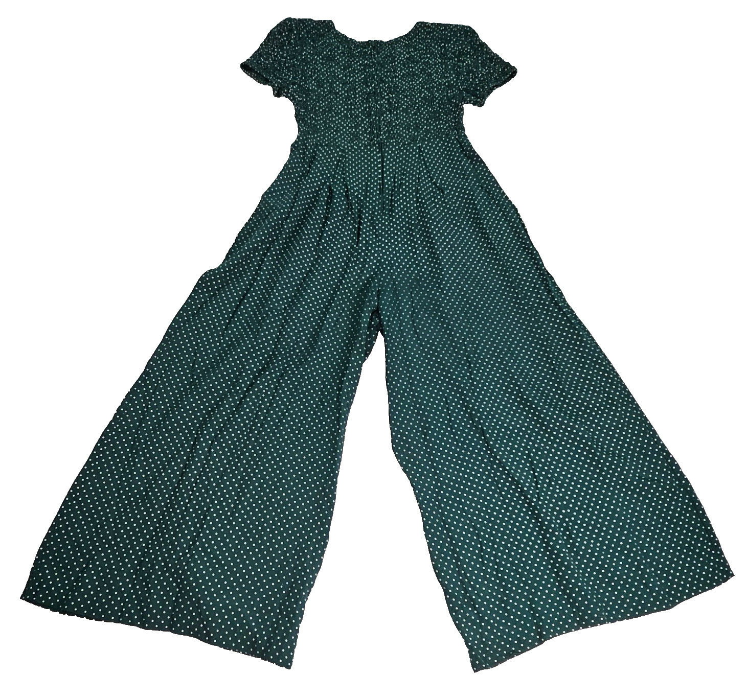 My Michelle Y2K 90s Wide Leg Jumpsuit Womens Sz 7/8 Polka Dots Boho Cottagecore