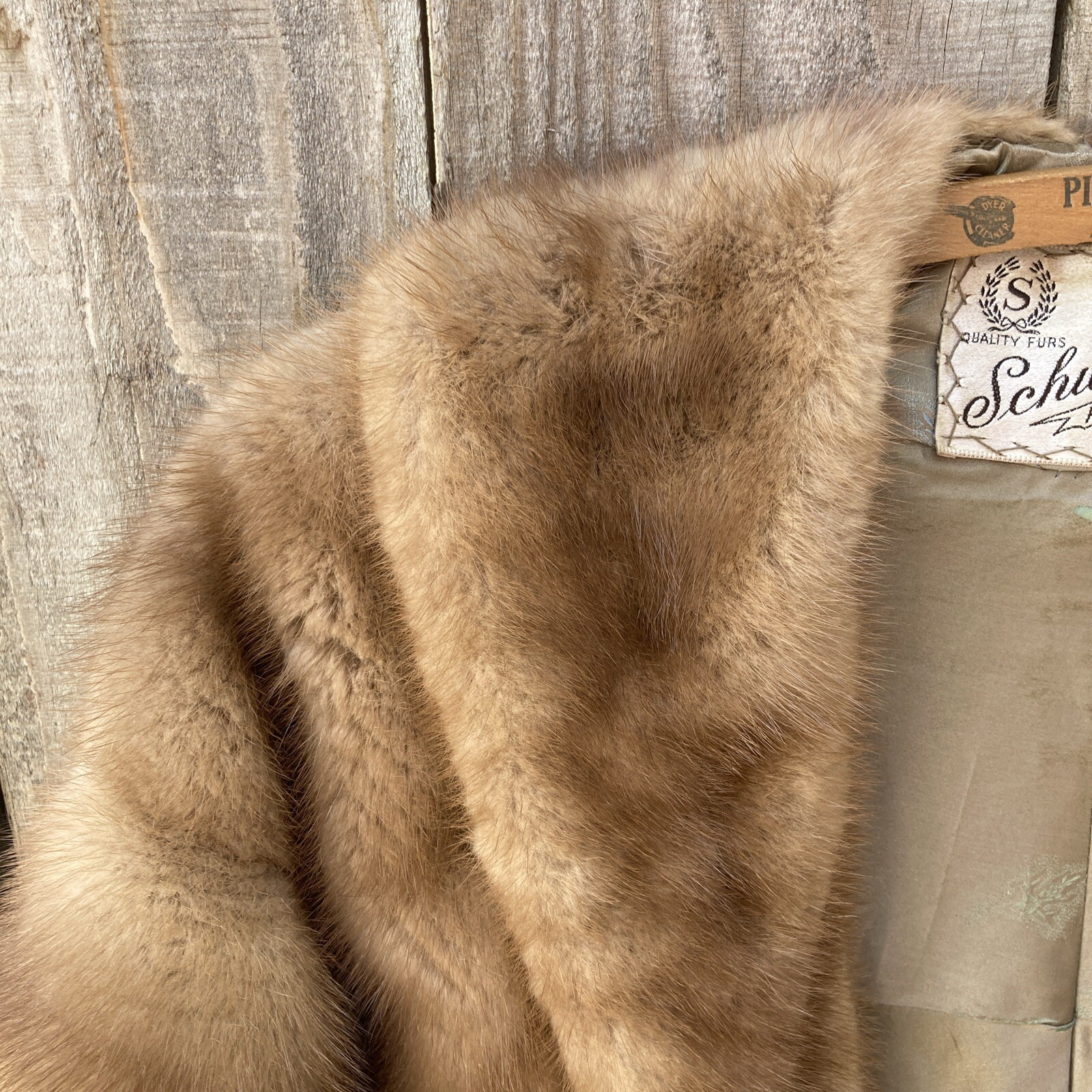 Vintage Schumacher Fur Mutation Mink Stole Shawl Wrap Brown Autumn Haze Women’s